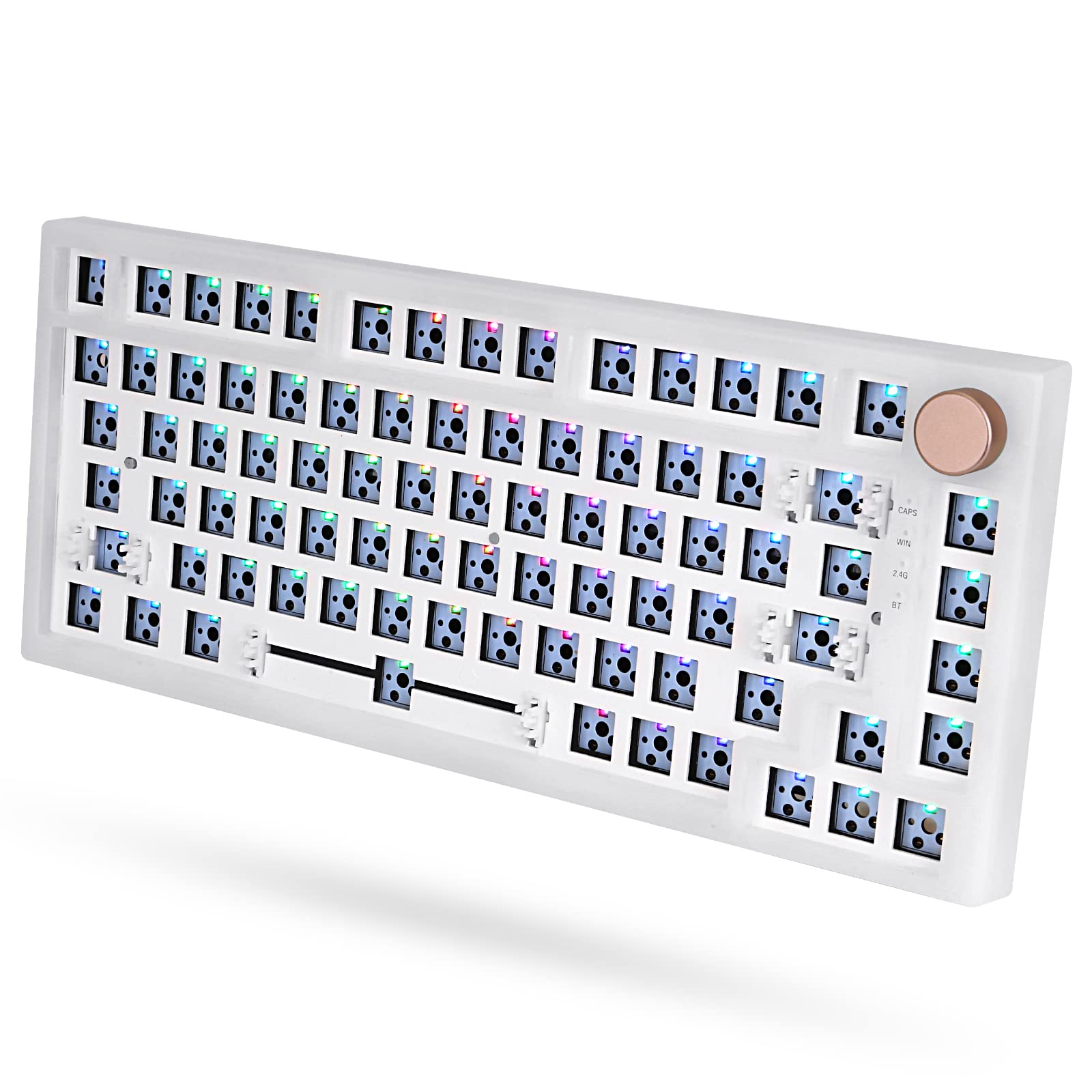 Feker IK75 Pro 75% Gasket Mount Mechanical Keyboard Kit - Wireless Bluetooth/Wired USB/2.4GHz Tri-Mode Custom Programmable Keyboard - 83 Keys with Knob & RGB Backlight - Hot-Swappable 3Pin/5Pin DIY Kit for Gaming, Office & Typing Enthusiasts