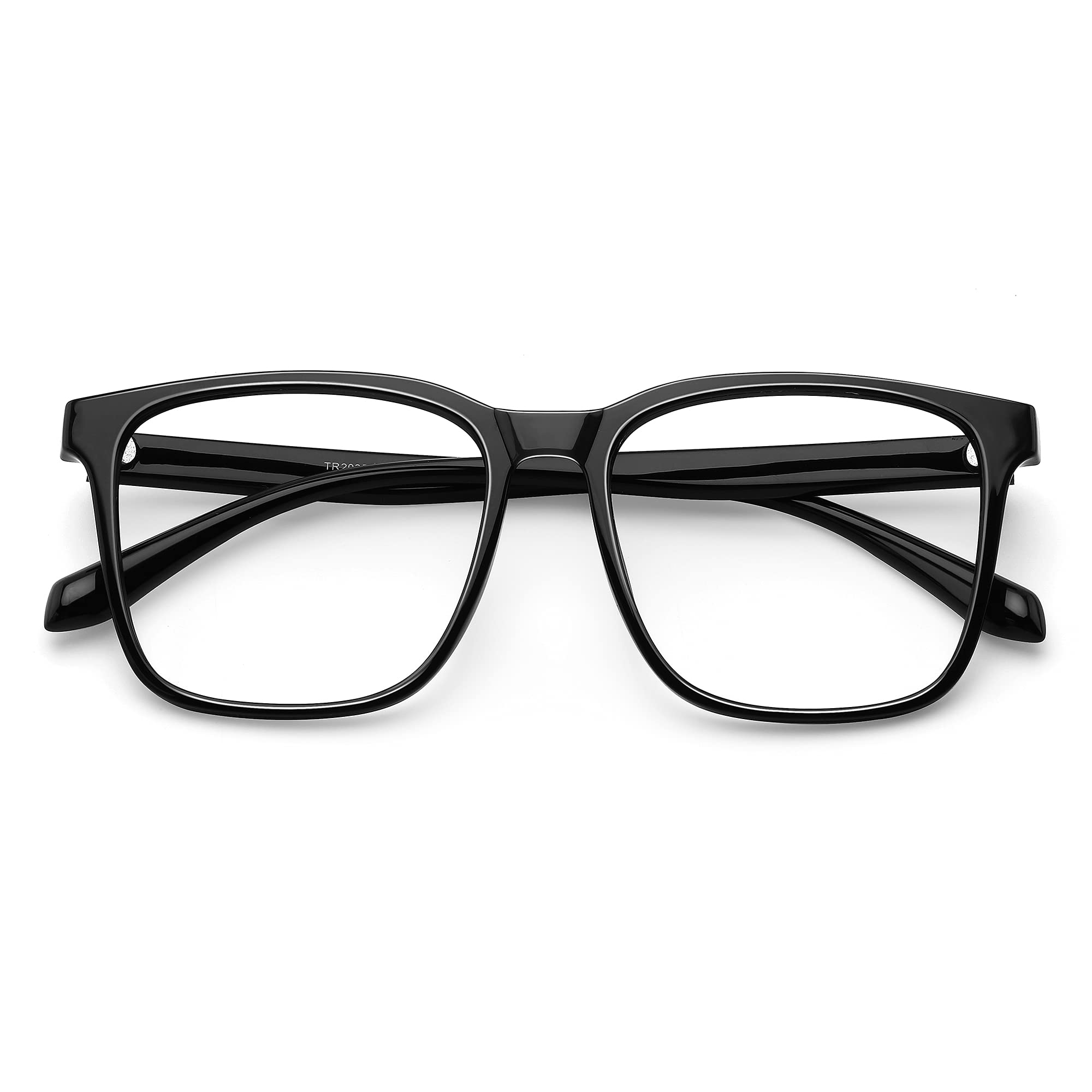 Blue Light Blocking Glasses - Oversized Square Computer Glasses for Women & Men - Anti Eye Strain, UV Protection - Perfect for Gaming, Office Work & Screen Time
