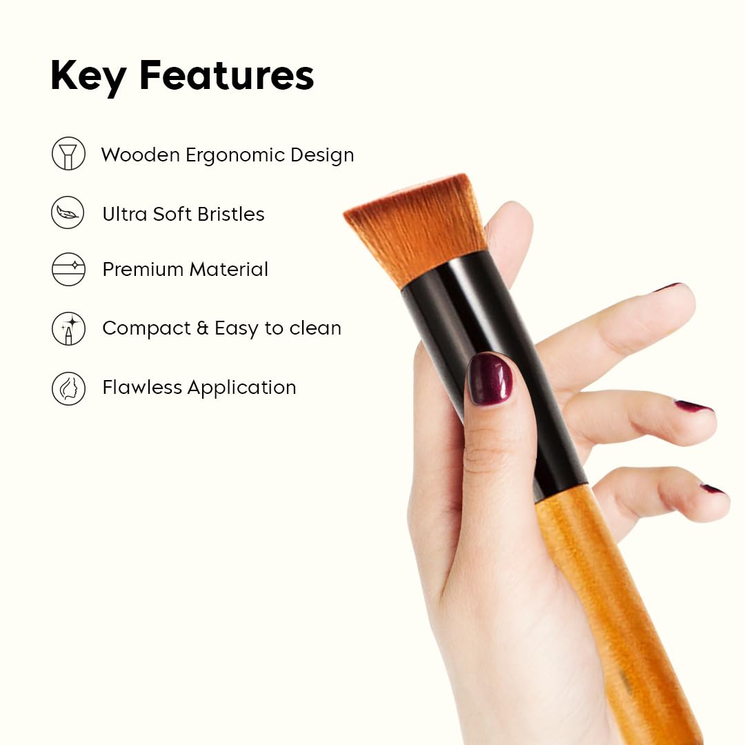 Gleva Wooden Makeup Brush Set - Liquid Blush Bronzer, Concealer Highlighter, Foundation Powder & Cream Contour Brush for Buffing, Blending & Flawless Coverage | Perfect for Professional Makeup Artists & Daily Beauty Routine