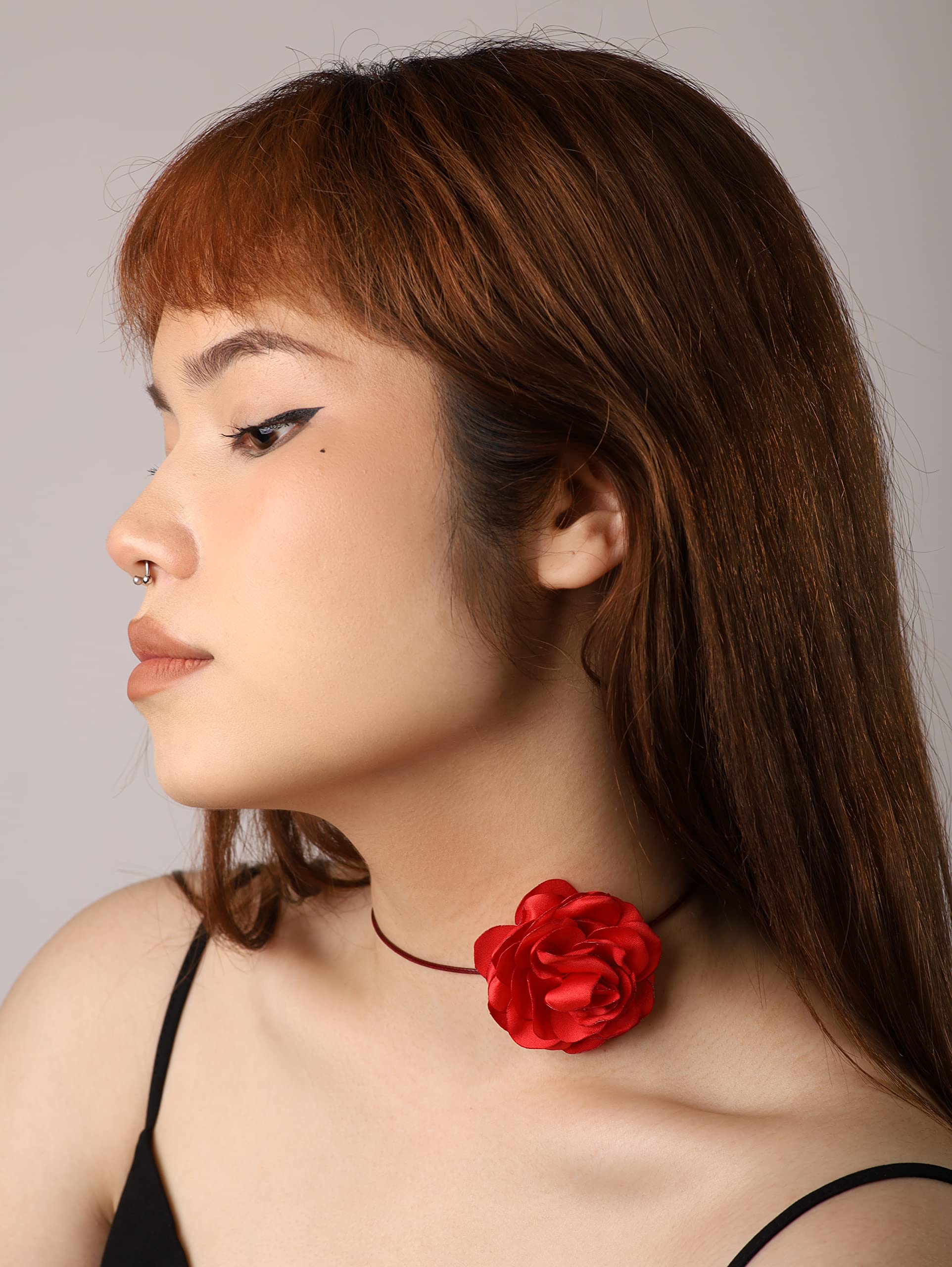 Elegant Rosette Flower Choker Necklace for Women & Girls | Trendy Floral Jewelry Accessories | Perfect for Weddings, Parties & Everyday Fashion