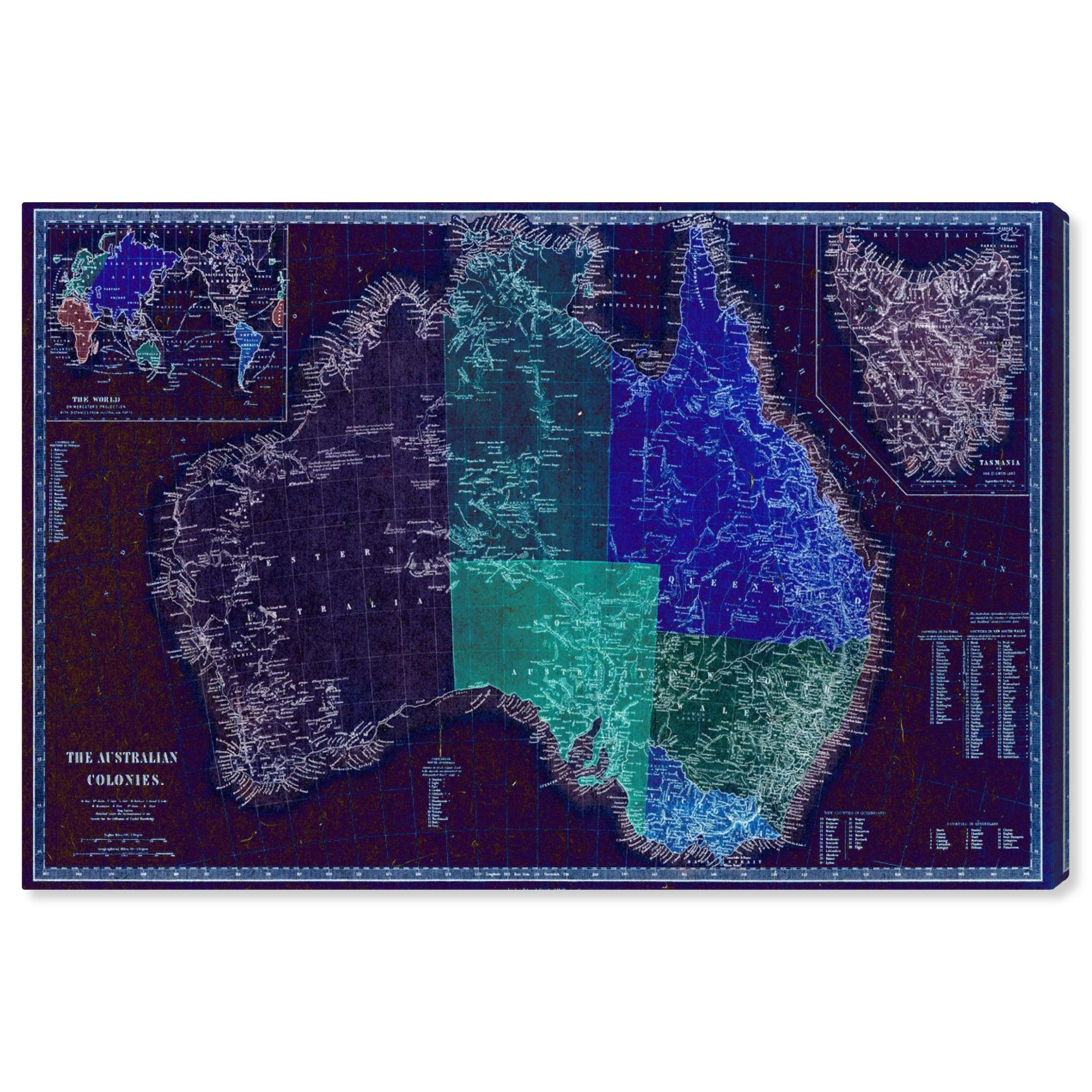 The Oliver Gal Artist Co. 'The Australian Colonies' Wall Art Canvas Print - 15
