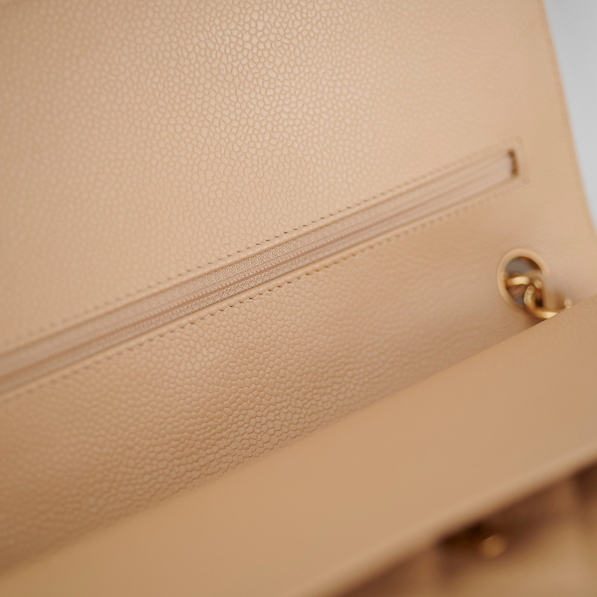 Chanel Classic Flap Jumbo Bag in Caviar Leather Beige - Luxury Designer Handbag for Women, Perfect for Work, Evening Events & Everyday Use