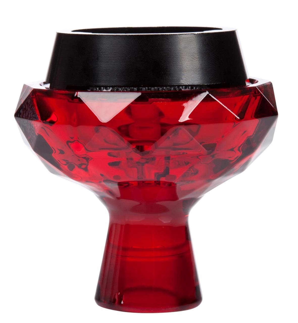 MOB Diamond Hookah Bowl - Premium Solid Glass Hookah Head for All Hookah Types - Durable & Heat Resistant Shisha Bowl (Red) - Perfect for Home Parties, Lounge Use & Hookah Enthusiasts