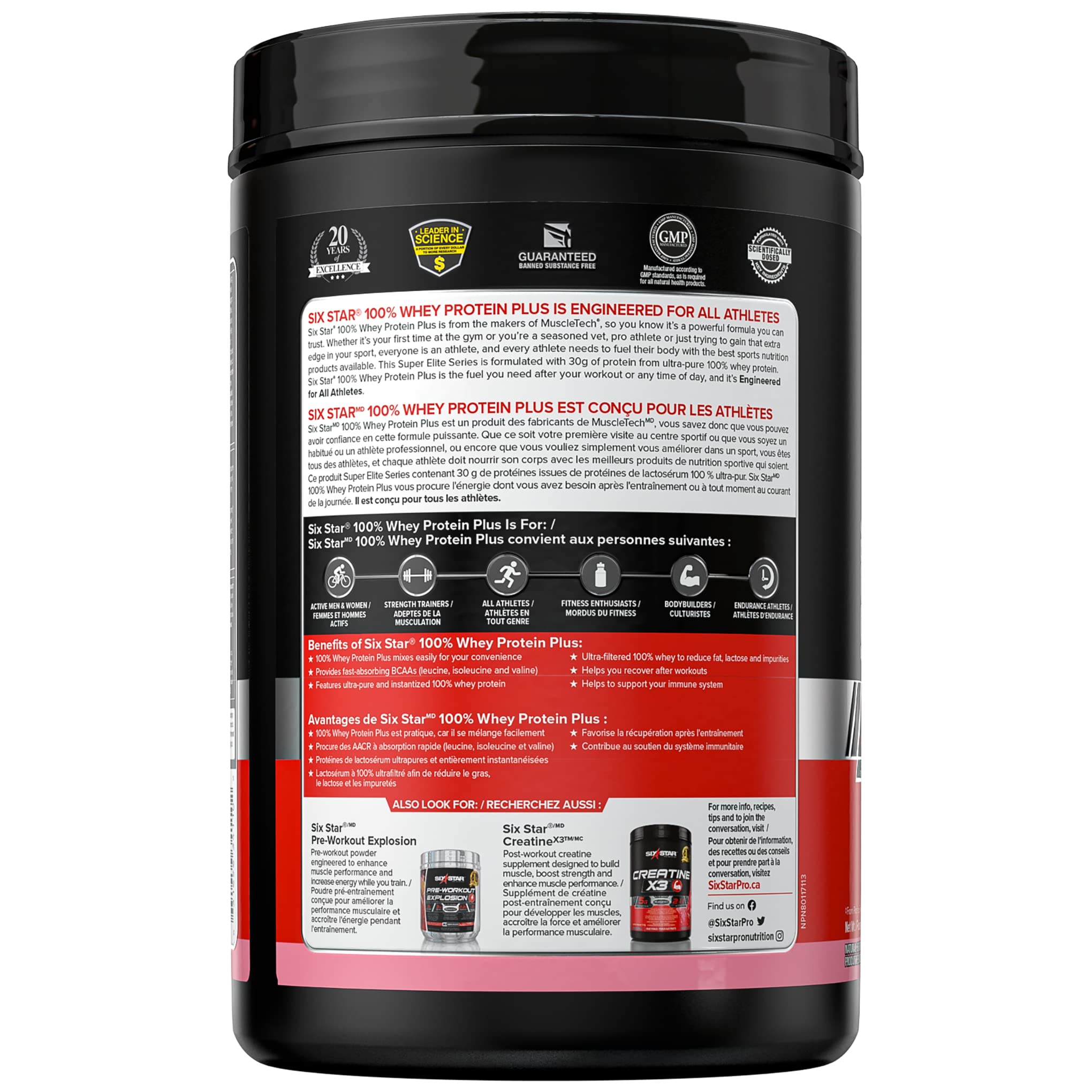 Six Star Whey Protein Powder 2 lbs & Pre Workout Explosion 212g (30 Servings) - Muscle Building & Recovery Supplement for Athletes & Gym Enthusiasts