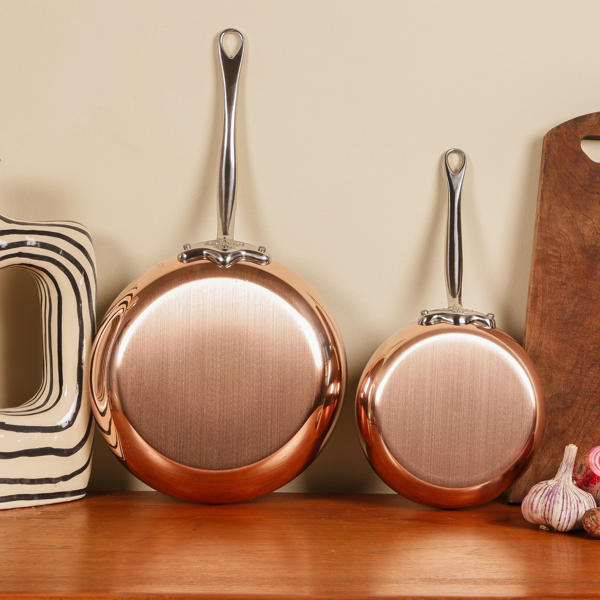 Premium Mauviel M'Heritage 150S 1.5mm Copper & Stainless Steel Saute Pan with Cast Handle - 3.5 Quart French Cookware for Professional Chefs & Home Cooking - Perfect for Searing, Sauteing & Deglazing