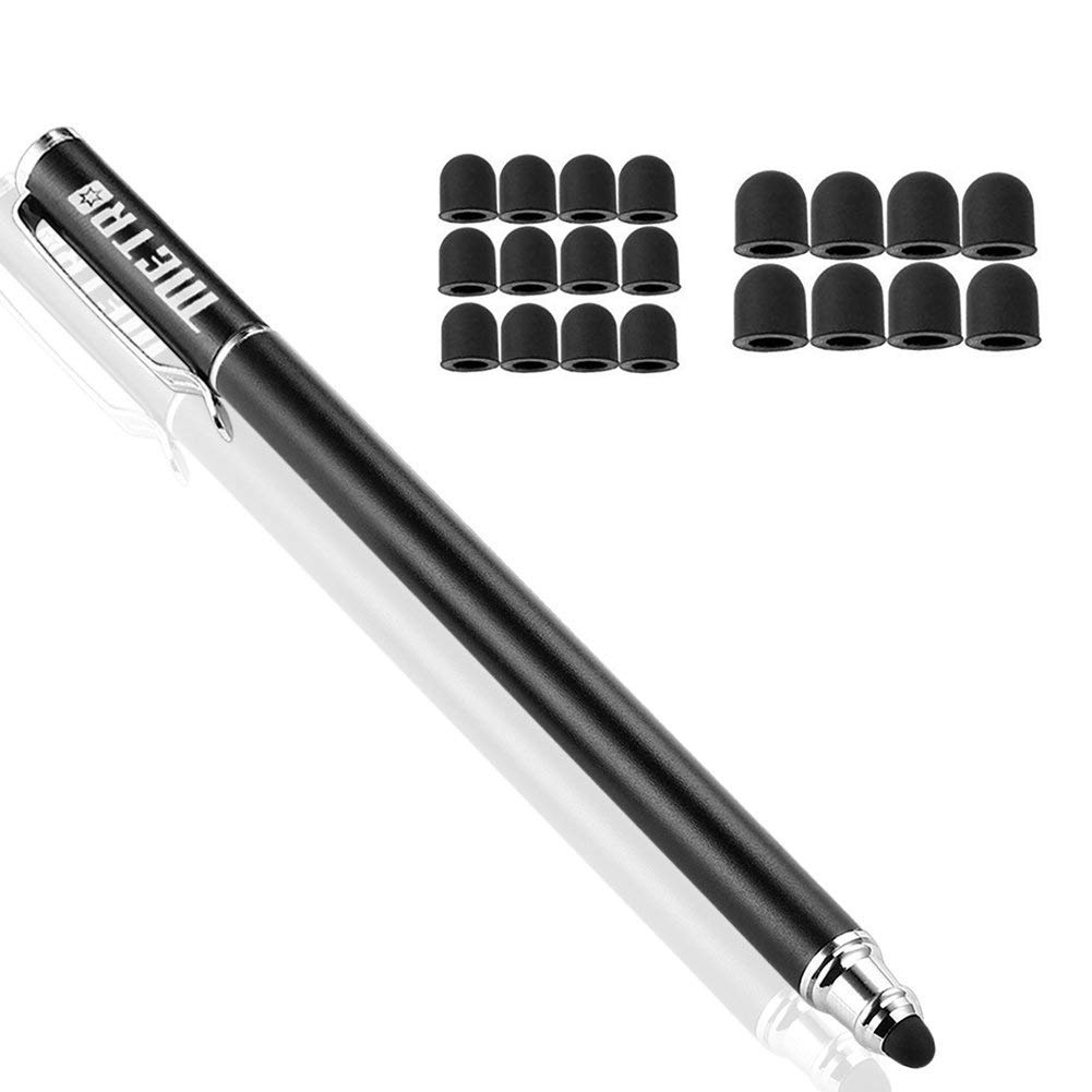 Premium Capacitive Stylus Pen with Dual Rubber Tips - High Sensitivity & Precision Stylus for iPad, iPhone, Samsung Tablets - Perfect for Drawing, Note-Taking & Touch Screen Devices (Black)