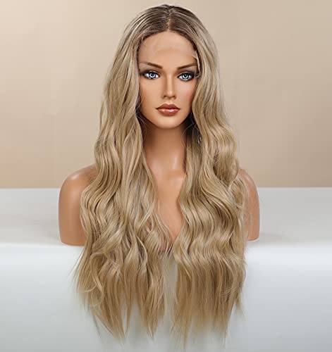 Platinum Blonde Ombre Lace Front Wig - Natural Looking Human Hair Wig for Women | Perfect for Cosplay, Parties & Daily Wear