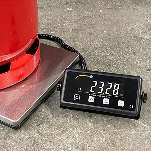 PCE-PB 75N Digital Inventory Scale with External Display - 165 lb Capacity for Warehouses, Shipping & Retail - Heavy Duty Industrial Platform Scale by PCE Instruments