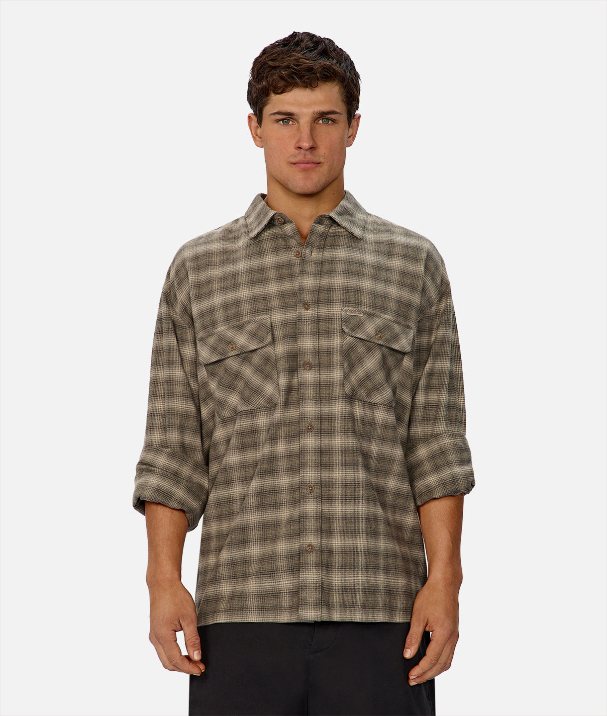 Cleveland Long Sleeve Shirt - Olive Green Combo | Comfortable Casual Wear for Men | Perfect for Outdoor Activities & Everyday Use