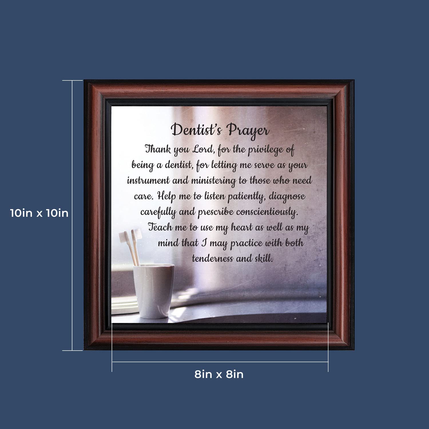 Crossroads Home Décor The Dentist Prayer Picture Frame – Elegant Dental Office Wall Art for Waiting Rooms, Exam Rooms & Gifts (8727W) – Perfect for Clinics, Offices & Inspirational Décor