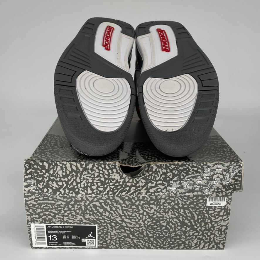 AIR JORDAN 3 RETRO COOL GREY MEN'S BASKETBALL SHOES SIZE 13 (CT8532-012) - Perfect for Streetwear, Sneaker Collecting & Casual Wear