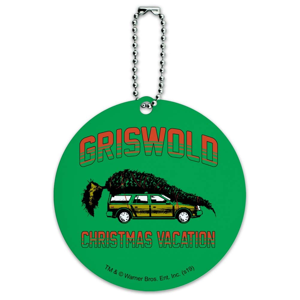 Griswold Christmas Vacation Round Luggage ID Tag - Personalized Suitcase & Carry-On Baggage Identifier for Travel - Perfect for Holiday Trips, Family Vacations & Airplane Travel Accessories