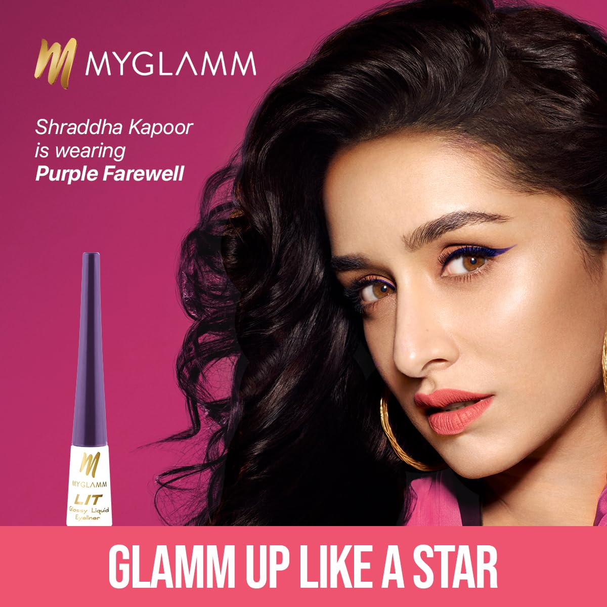 MyGlamm LIT Glossy Liquid Eyeliner - Waterproof Smudge-Proof Long Lasting Eyeliner - Vibrant Blue Color - 3.5ml - Perfect for Birthday Makeup, Parties & Special Occasions
