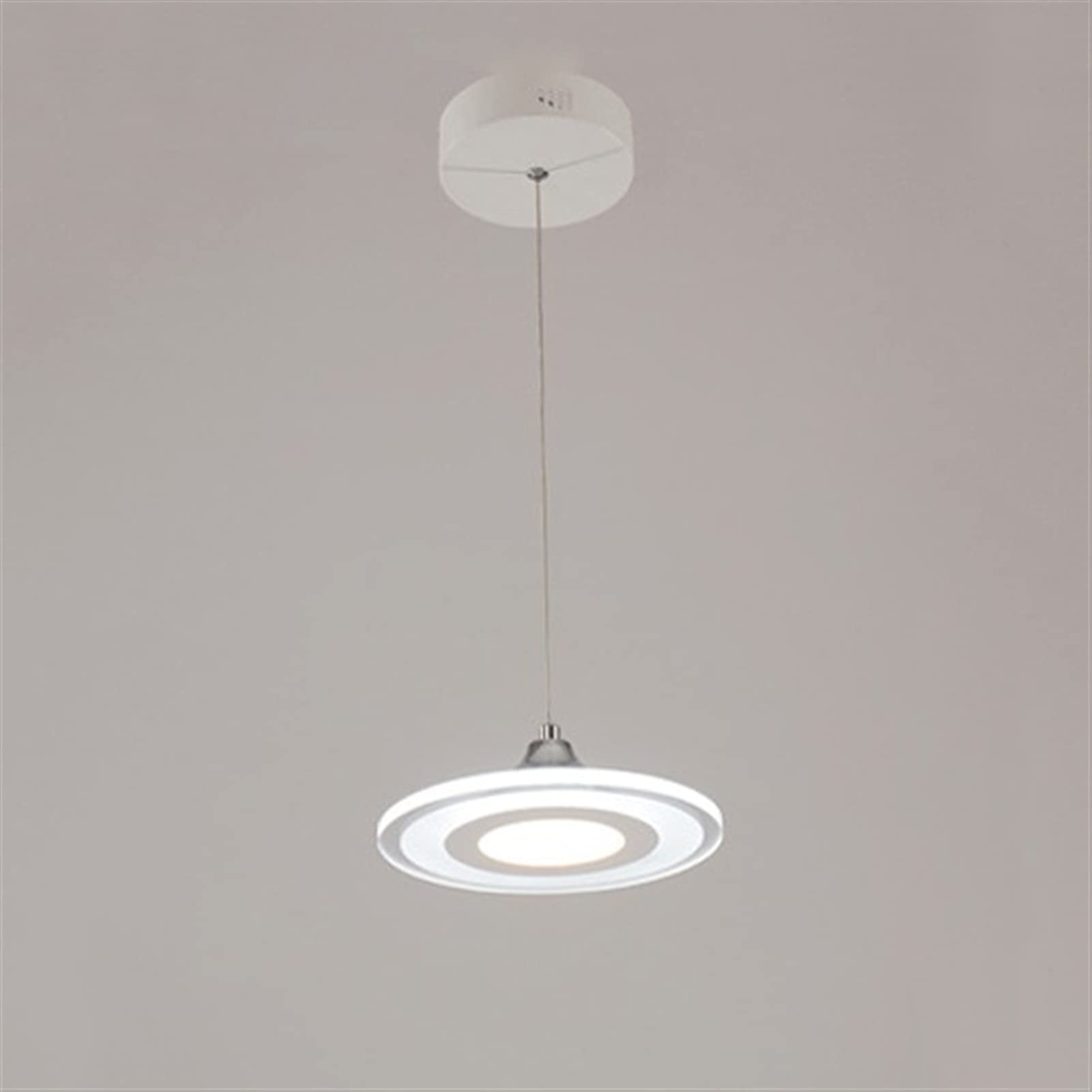 3-Head 36W LED Ultra-Thin Modern Chandelier - Round Acrylic Shades, 60cm Diameter - Elegant Pendant Light for Kitchen Island, Dining Room, Bar & Living Room Ceiling - Energy Efficient LED Lighting for Home & Office Decor