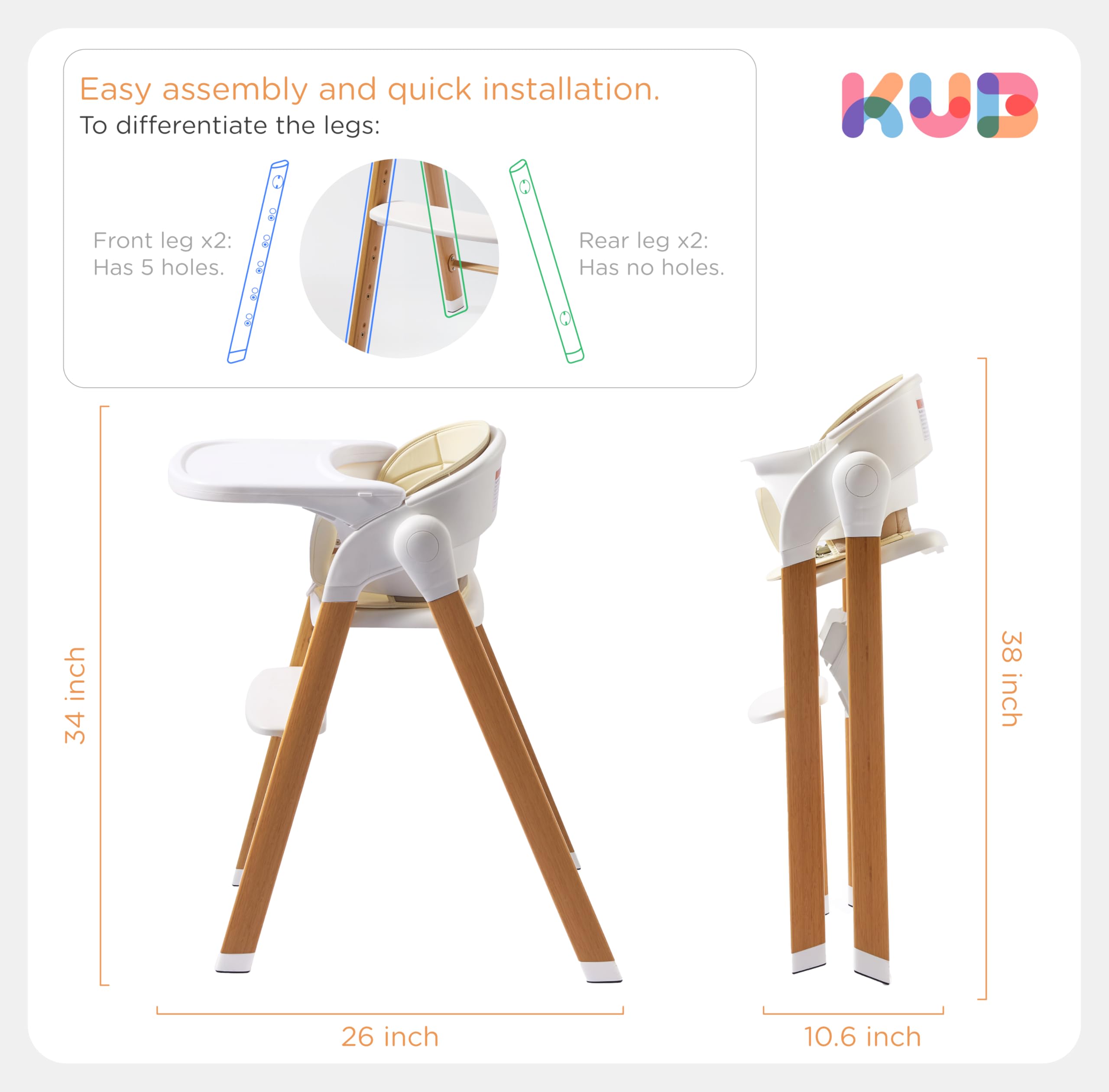 **Adjustable Convertible Baby High Chair with 5-Point Harness & Removable Tray – Foldable, Easy-Clean Wood-Printed Metal Design for Infants & Toddlers – Perfect for Dining, Feeding & Family Meals (White & Natural Wood-Printed Metal)**