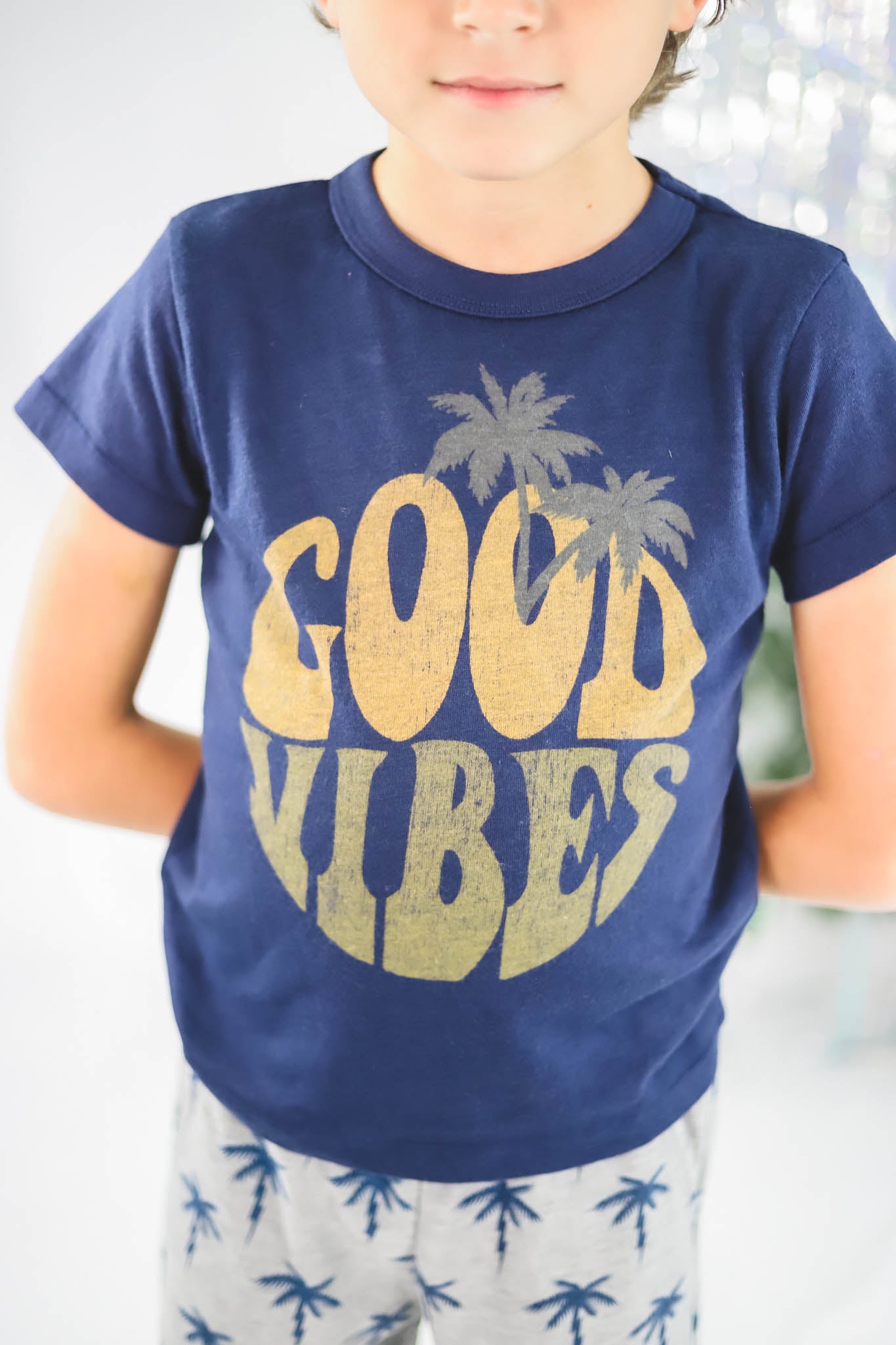 Good Vibes Graphic Tee for Toddler Boys - Soft Cotton Cute T-Shirt for Playdates & Everyday Wear