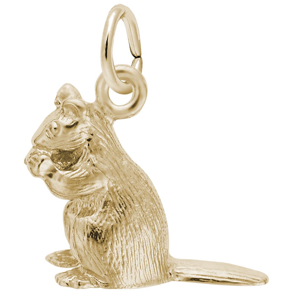 10K Yellow Gold Chipmunk Charm - Dainty Animal Jewelry for Bracelets & Necklaces - Perfect for Gifts, Layering, and Everyday Wear