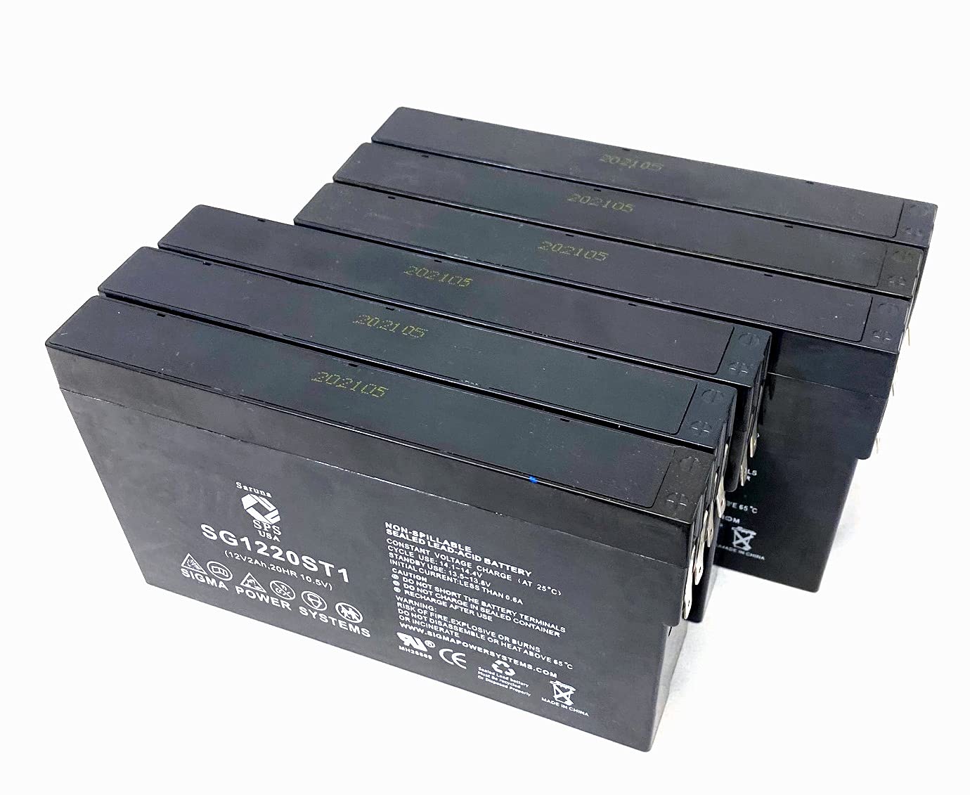 SPS Brand 12V 2Ah Replacement Battery for Odonnell Batteries NP212 (6 Pack) - Compatible with Power Tools, Emergency Lights & Security Systems - Long Lasting Performance for Home & Industrial Use