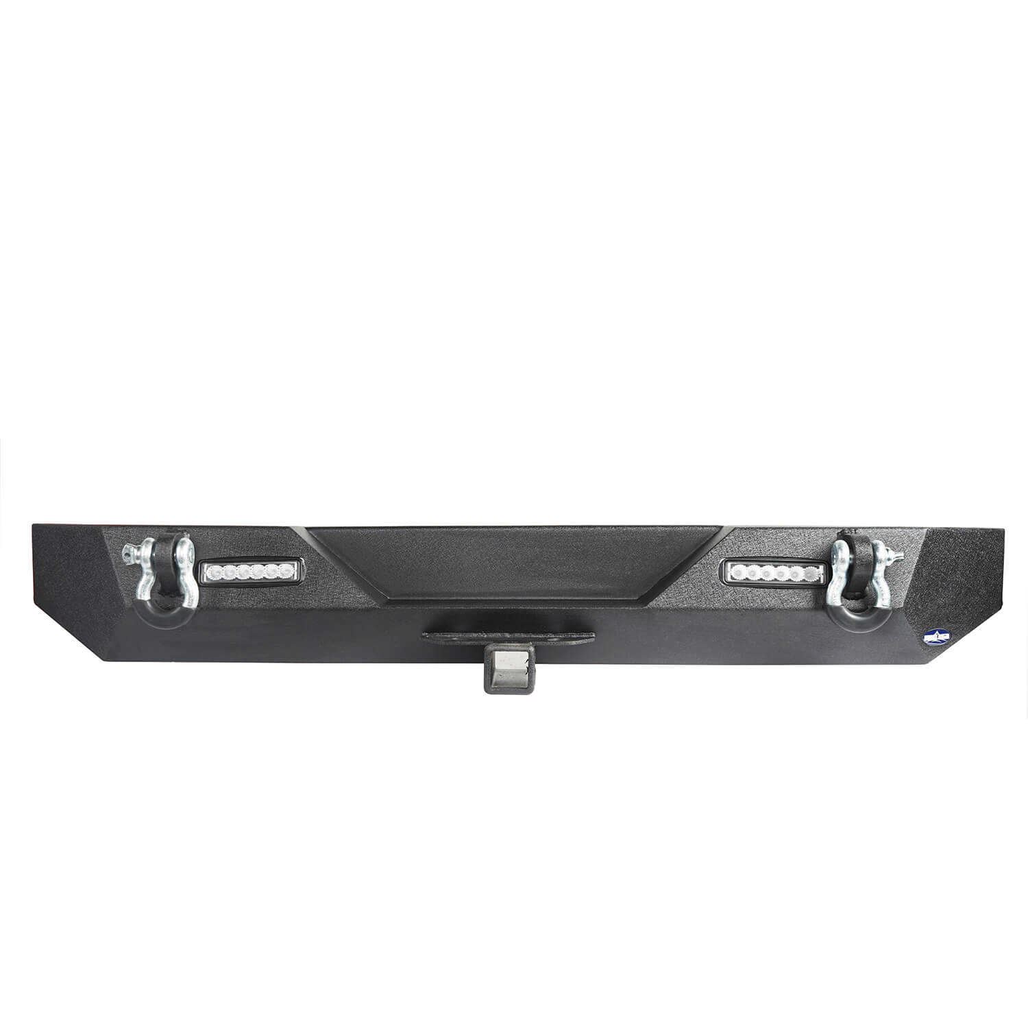 87-06 Jeep Wrangler TJ YJ Heavy Duty Trail Rear Bumper with 2 Hitch Receivers & Dual 18W LED Lights - Off-Road Protection & Towing Accessory for Adventure & Rock Crawling