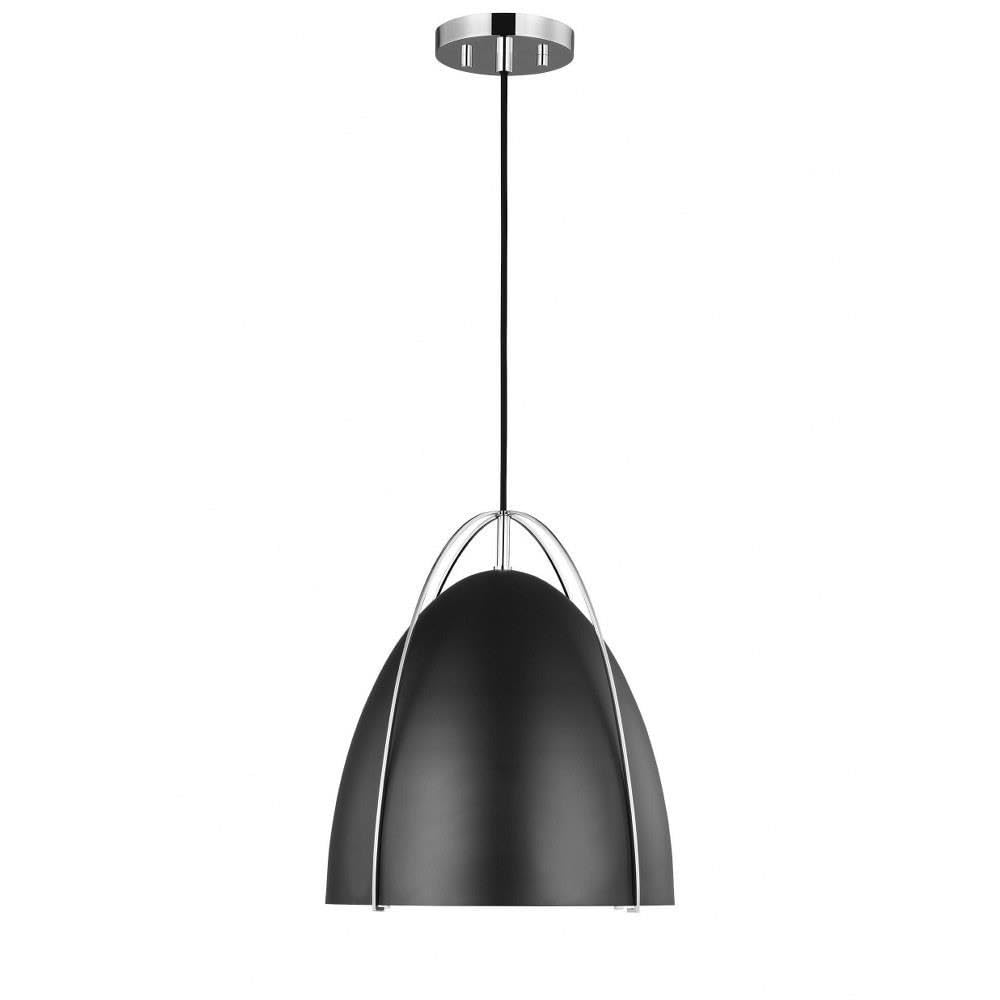 SEA Gull 6551701-05 Modern One Light Pendant - Sleek Hanging Light Fixture for Kitchen Island, Dining Room & Bedroom Lighting
