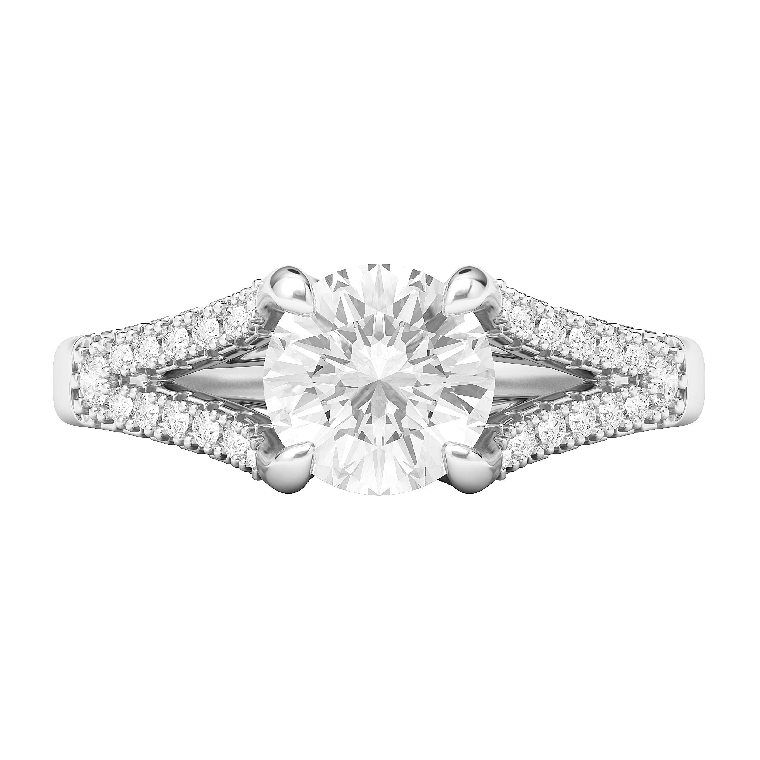 Sterling Silver Split Shank Trellis 1.0 CT Simulated Diamond or Genuine Moissanite Engagement Ring for Women - Perfect for Bridal, Promise, Wedding & Anniversary Gifts