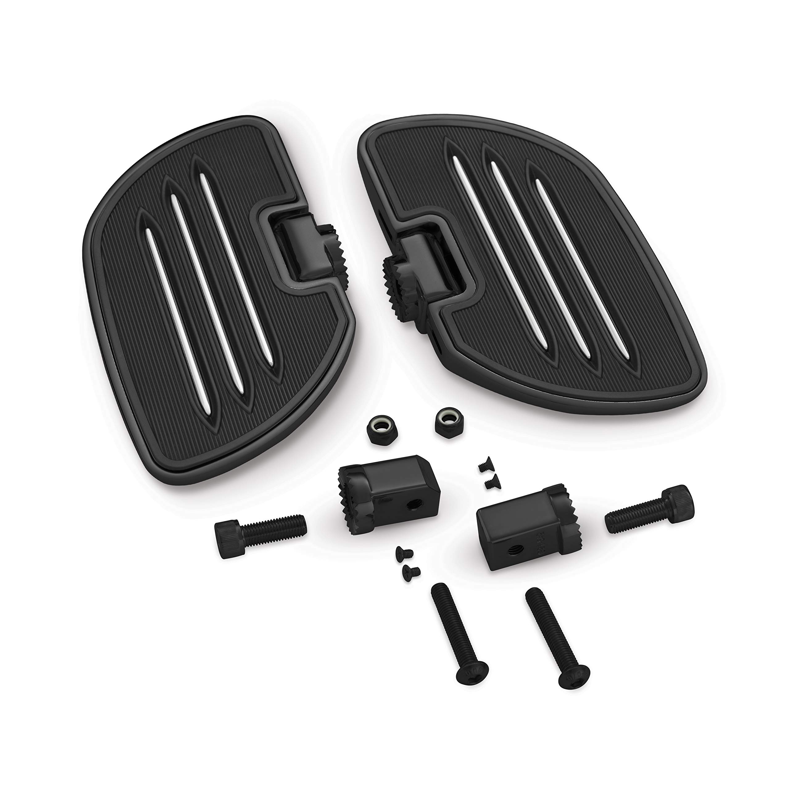 Show Chrome Accessories (21-359BK) Commander Satin Black Driver Footboard for 2018+ Honda Gold Wing GL1800 - Premium Motorcycle Footrest for Comfortable Long Rides & Touring