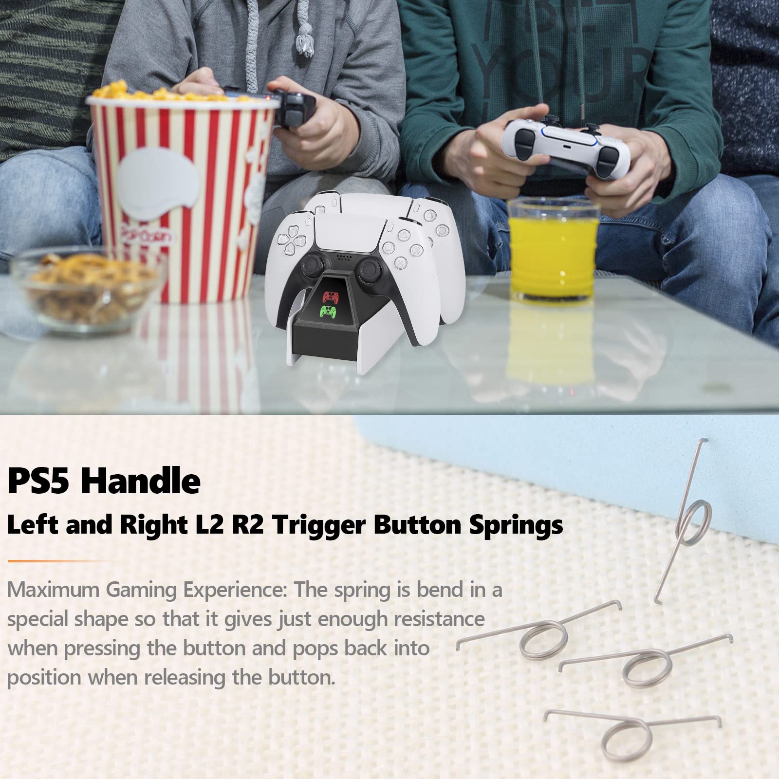 4Pcs PS5 Trigger Springs L2 R2 Repair Kit with Screwdriver for Gaming Controller Fix