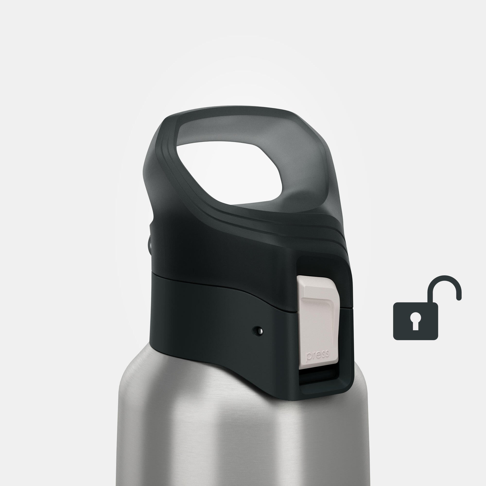 Quechua MH900 Double Wall Insulated 500ml Stainless Steel Water Bottle - Leakproof & BPA Free - Perfect for Hiking, Camping & Outdoor Adventures