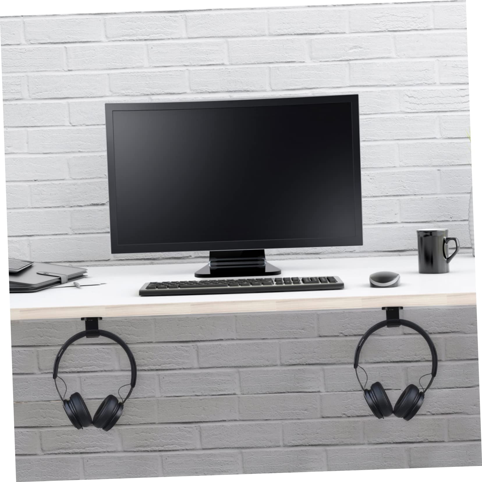 OSALADI 4-Pack Headset Hanger - Adjustable Headphone Stand Hook, Gaming Accessories for Desk Organization - Perfect for Gamers, Office & Home Use