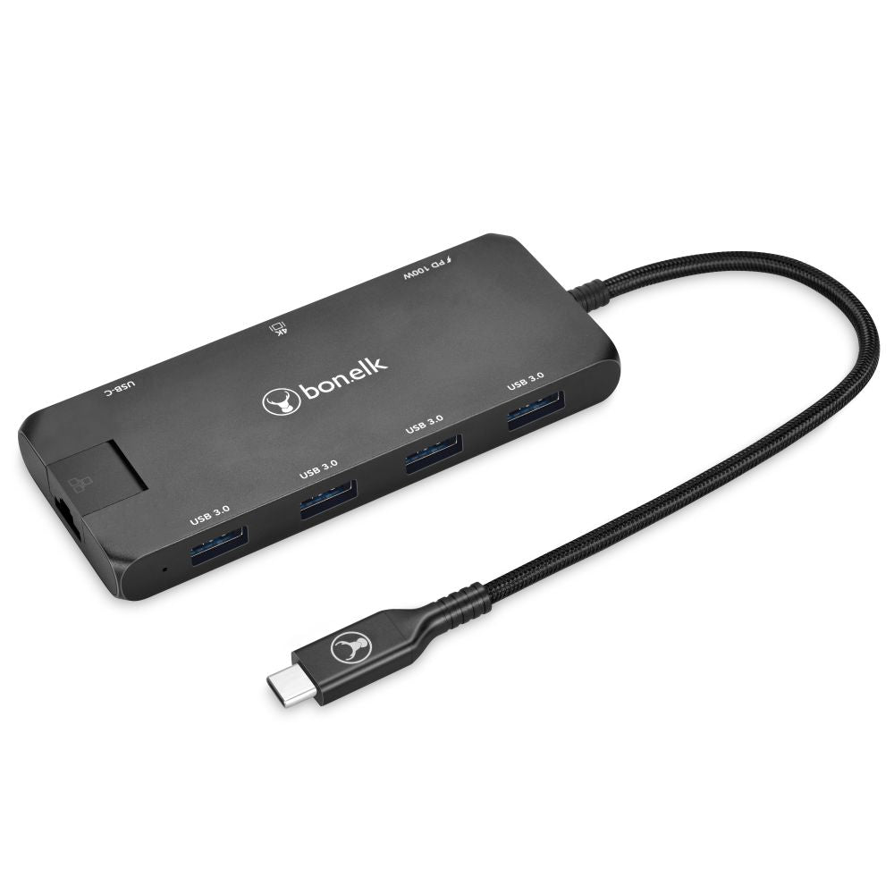 Bonelk 8-in-1 USB C Hub with 4K HDMI, USB 3.0, SD/TF Card Reader, PD Charging - Perfect for MacBook Pro/Air, iPad Pro, Chromebook & More (Home Office, Travel, Gaming)