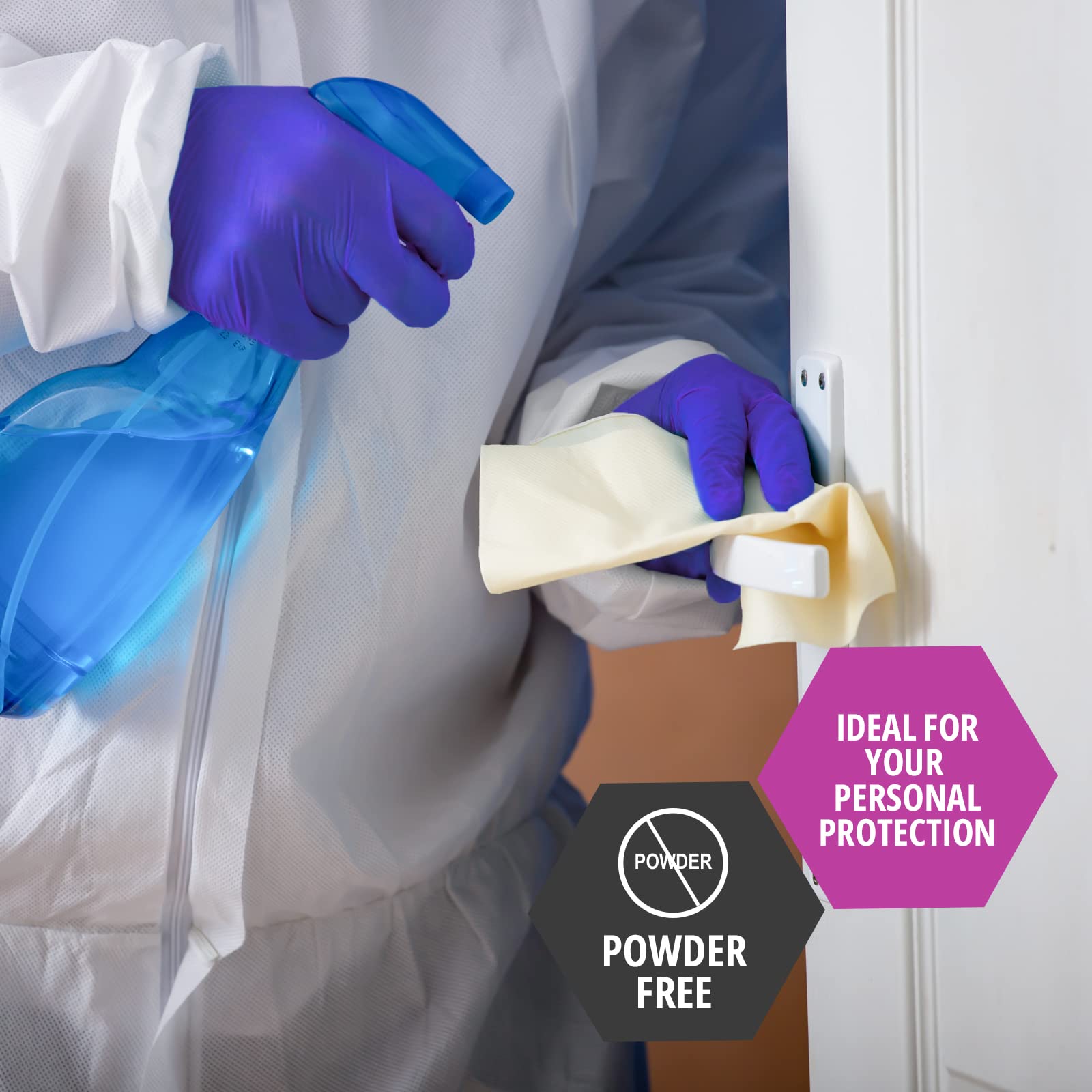 MED PRIDE Nitrile Exam Gloves - Powder-Free, Latex-Free Disposable Medical Gloves (300 Count) - Ideal for Doctors, Nurses, Hospitals, Clinics & Home Use - Perfect for Medical Exams, Food Handling & Cleaning