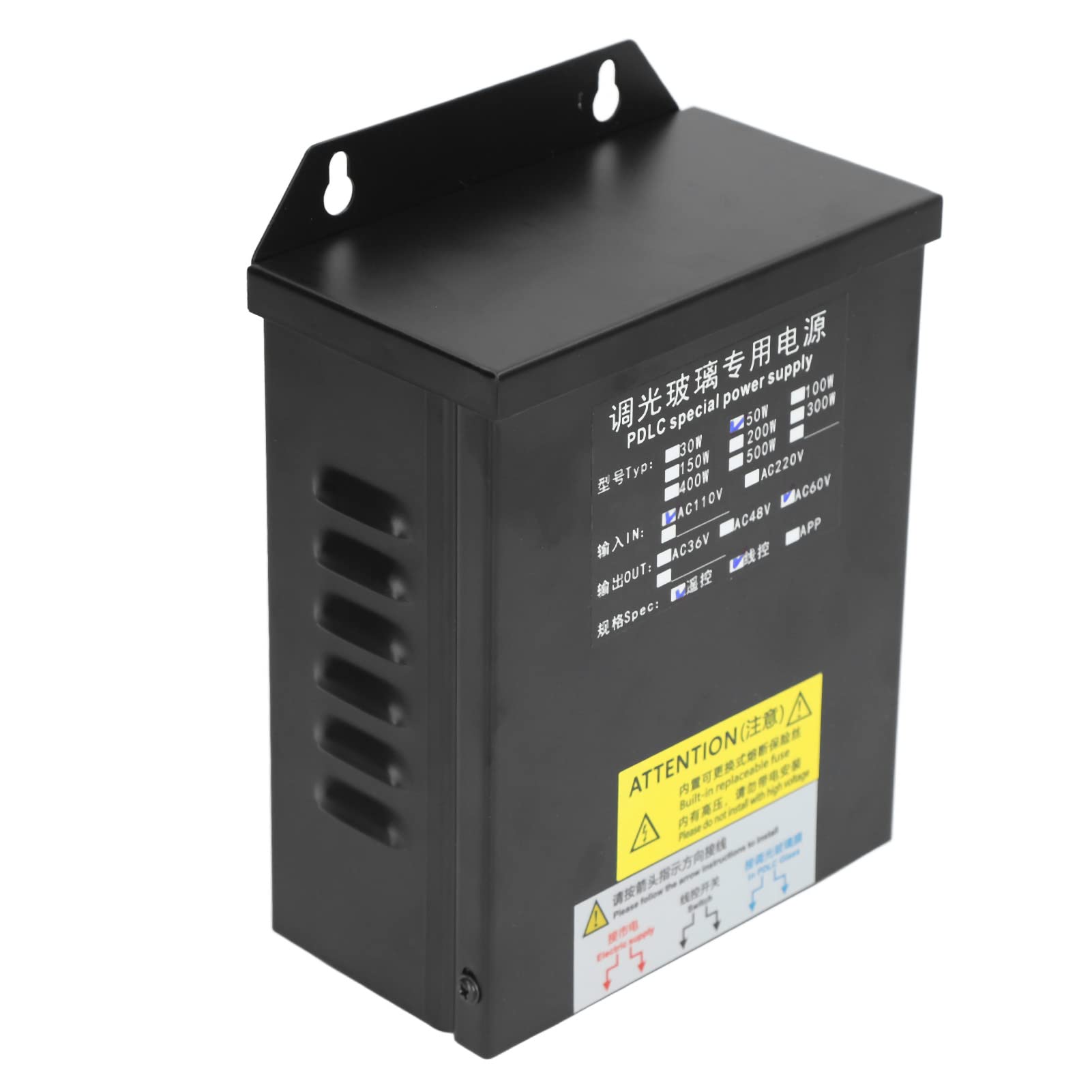 Mumusuki AC60V Switchable Glass Power Supply - Smart Transformer Adapter for PDLC Film, Projection Equipment & LED Strip Lights - Perfect for Home Theater, Smart Glass Windows & DIY Lighting Projects