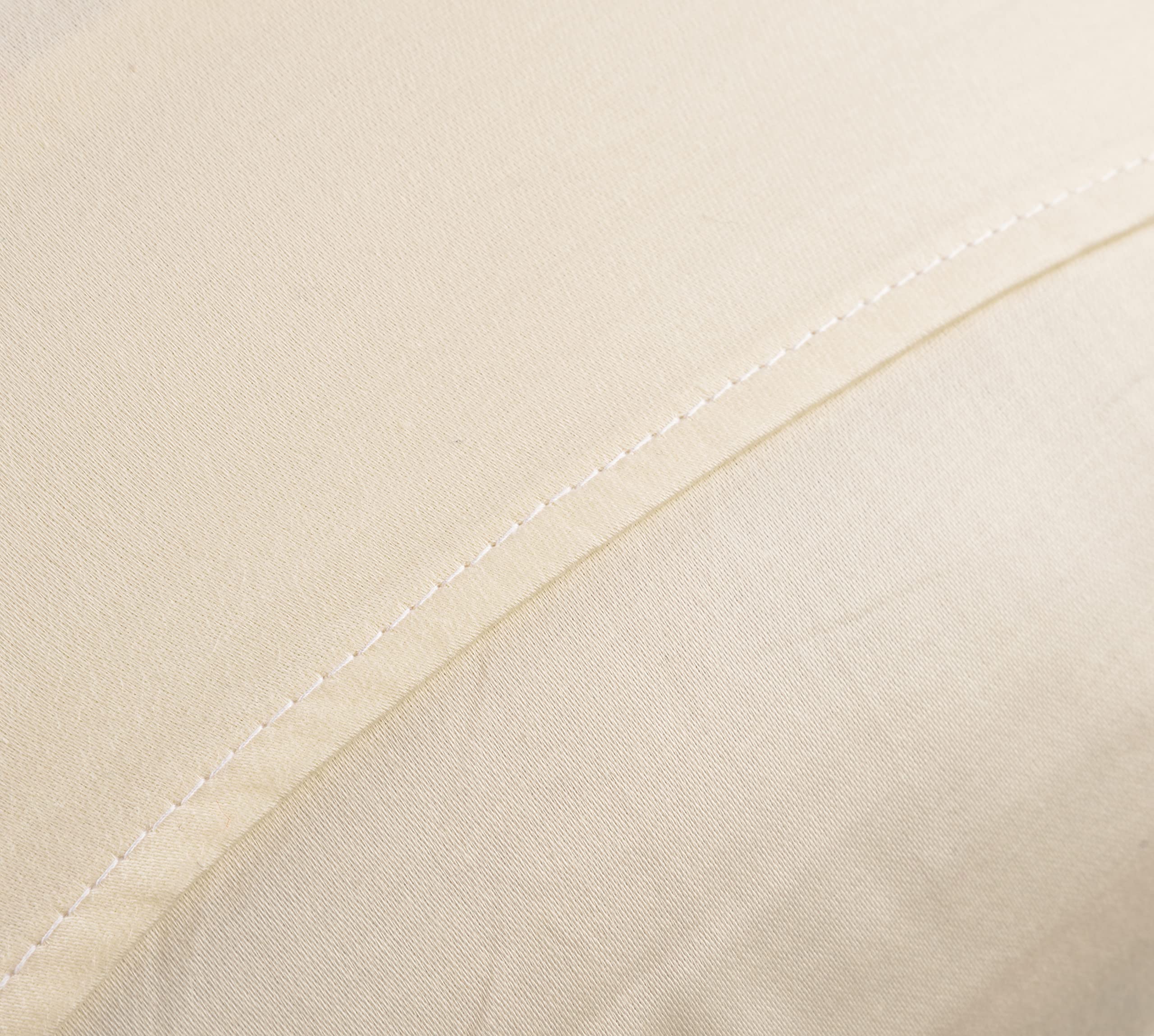 Premium 400 Thread Count 100% Cotton Pillow Covers Set of 2 - Solid Ivory 20x30 Inch - Soft Breathable Bedding for Home & Hotel Use - Perfect for Master Bedroom, Guest Room & Airbnb Stays