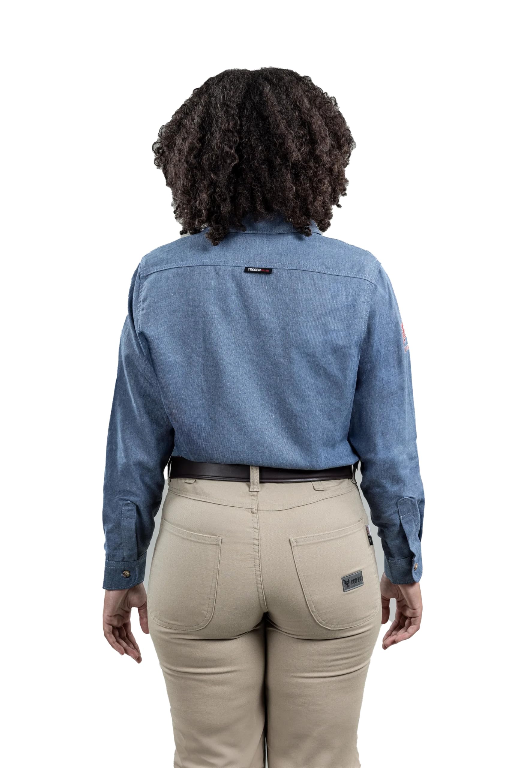 DRIFIRE Women's Standard Work Shirts - Light Blue 2X-Large | Comfortable Durable Button-Down Shirt for Construction, Landscaping & Outdoor Jobs | OSHA Compliant Workwear