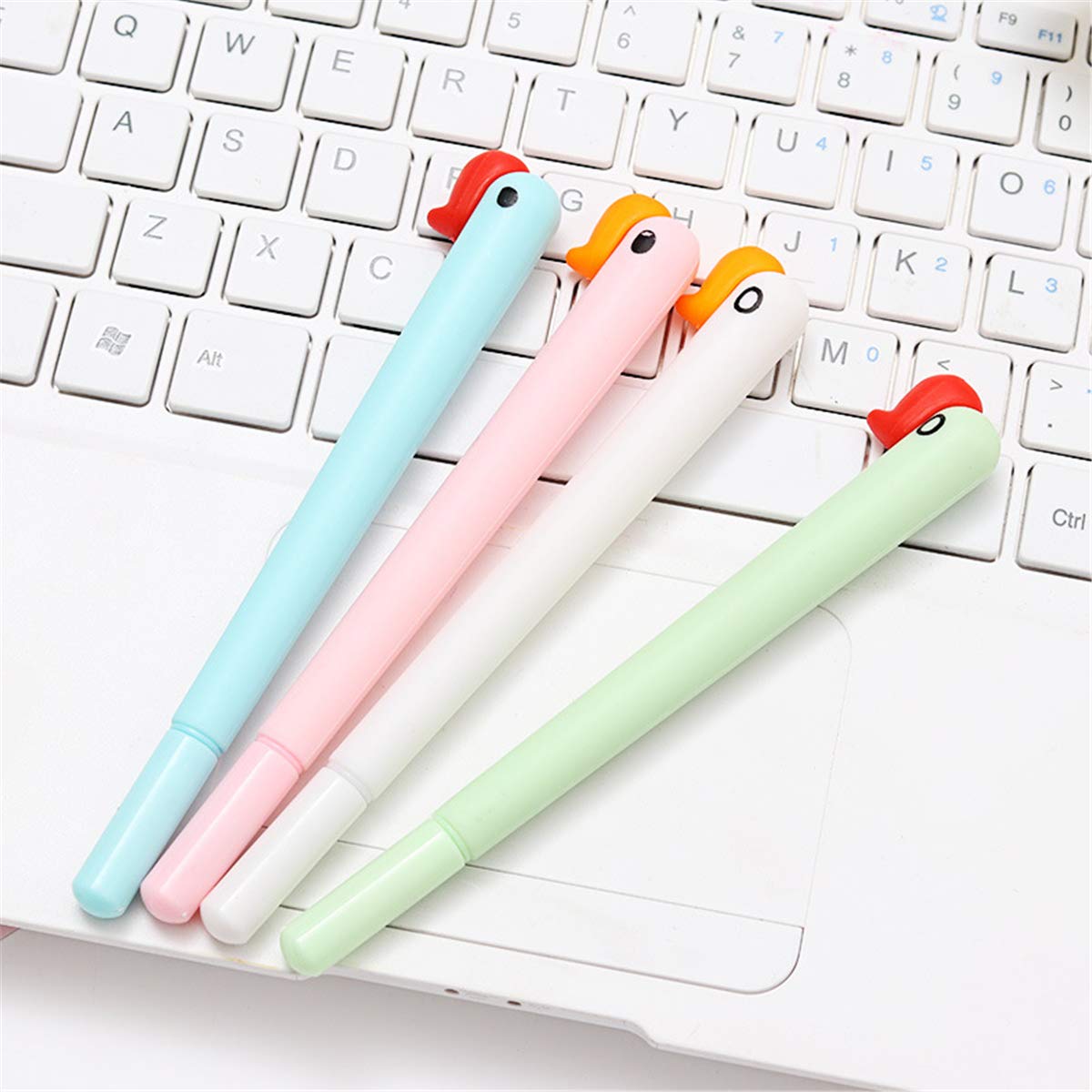 Cartoon Swan Head Gel Ink Pens - Blue & Black Ballpoint Pens for Office, School, Student Supplies - Creative Gift Set of 6 - Perfect for Note Taking, Journaling, and Writing Letters