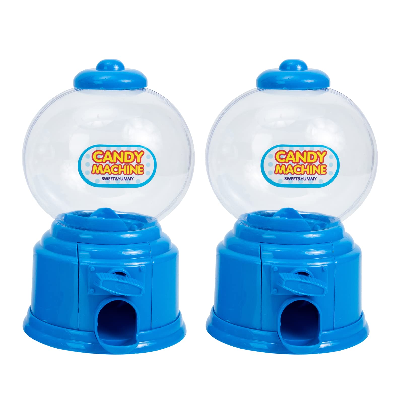 LUOZZY 2-Pack Blue Plastic Gumball Machine Toys - Candy Dispenser & Catcher for Kids - Fun Party Favors, Classroom Rewards, Birthday Gifts