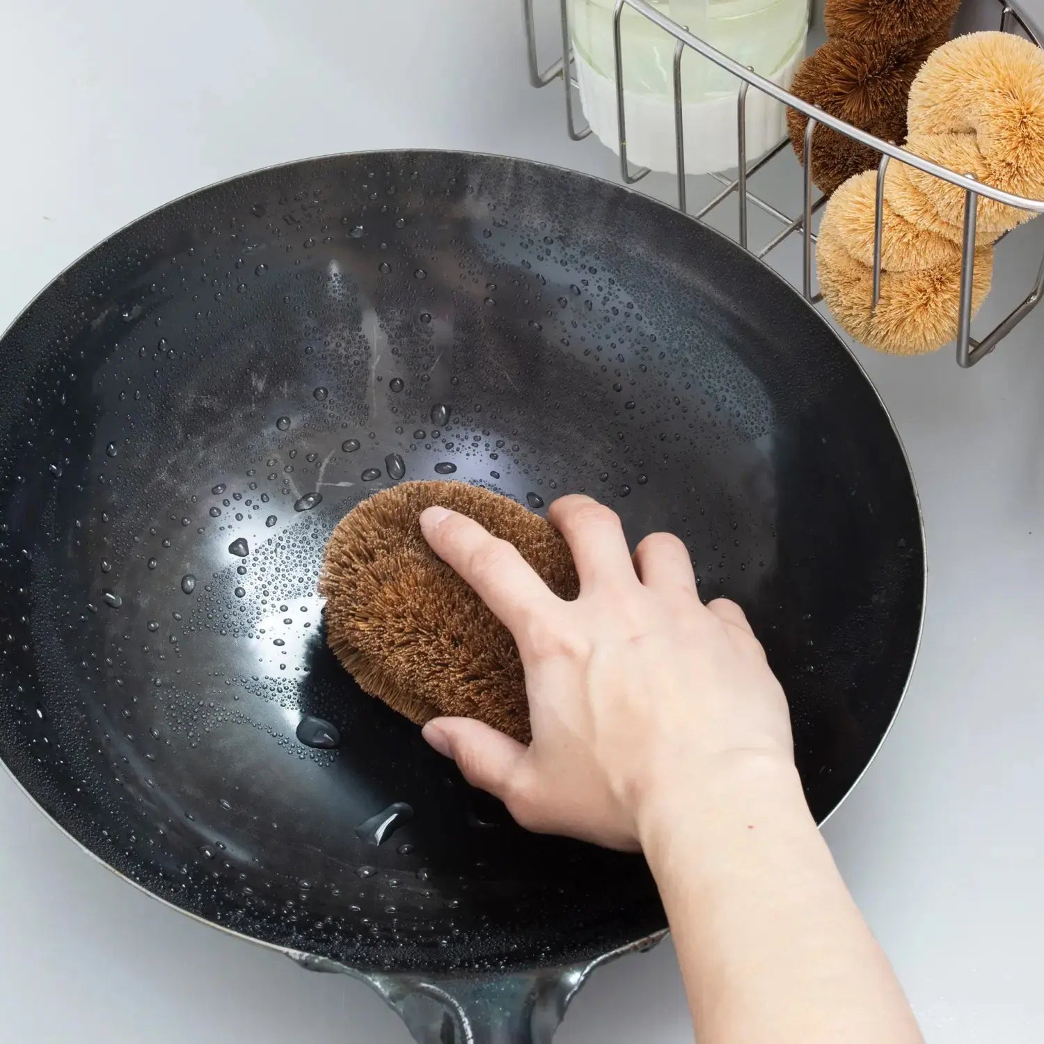Original Kamenoko Tawashi Natural Palm Fiber Dish Scrubber - Eco-Friendly Kitchen Cleaning Brush for Pots, Pans & Dishes - Large Size Durable Scrub Sponge for Sustainable Home Cleaning