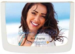 Double-Sided Glass & Chalk-White Frame by Dennis Daniels - 4x6 Inch - Perfect for Home Decor, Office Display & Gift Giving