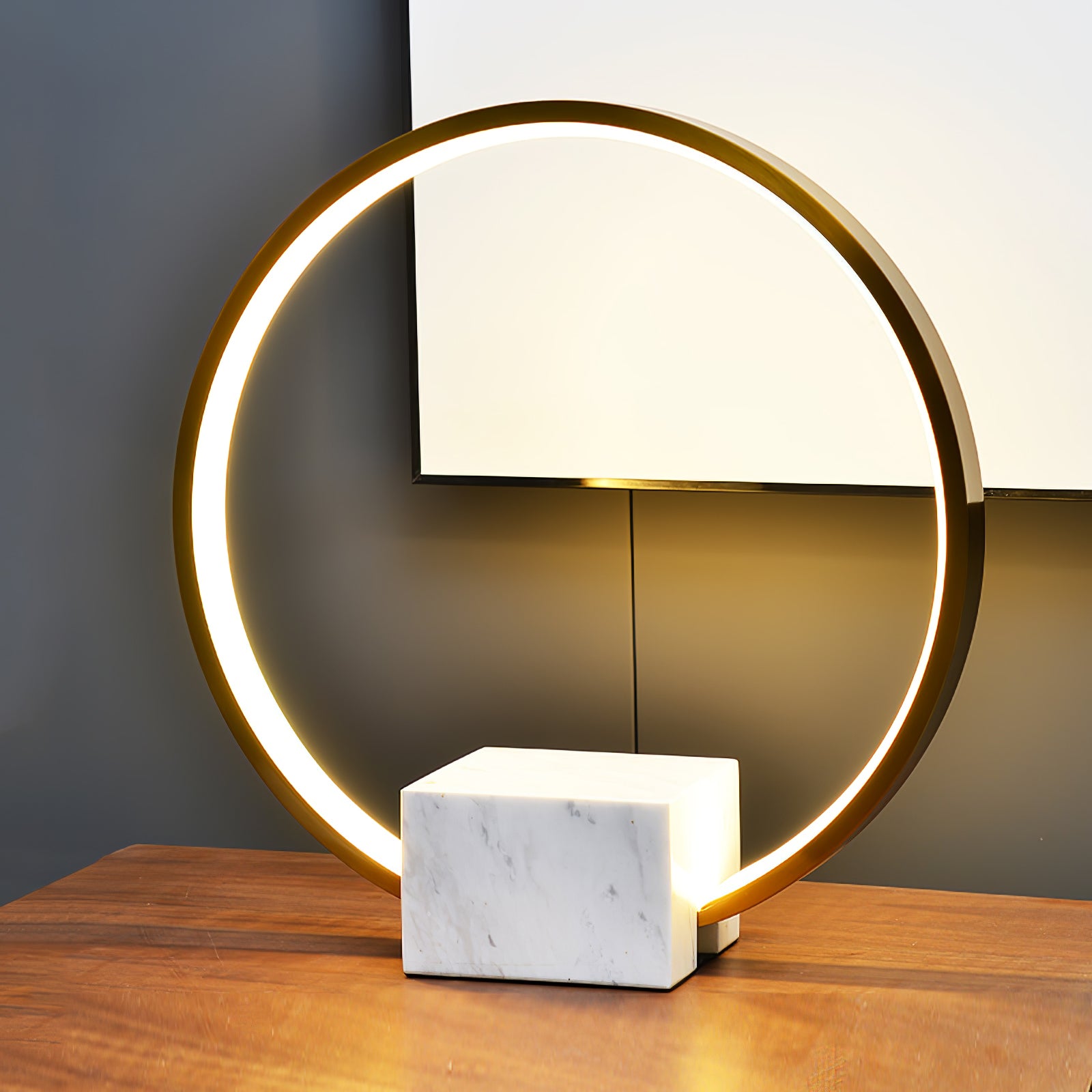 Geneva Table Lamp - Modern LED Bedside Lamp with Adjustable Brightness for Living Room, Bedroom & Office - Warm White & Cool White Light Modes