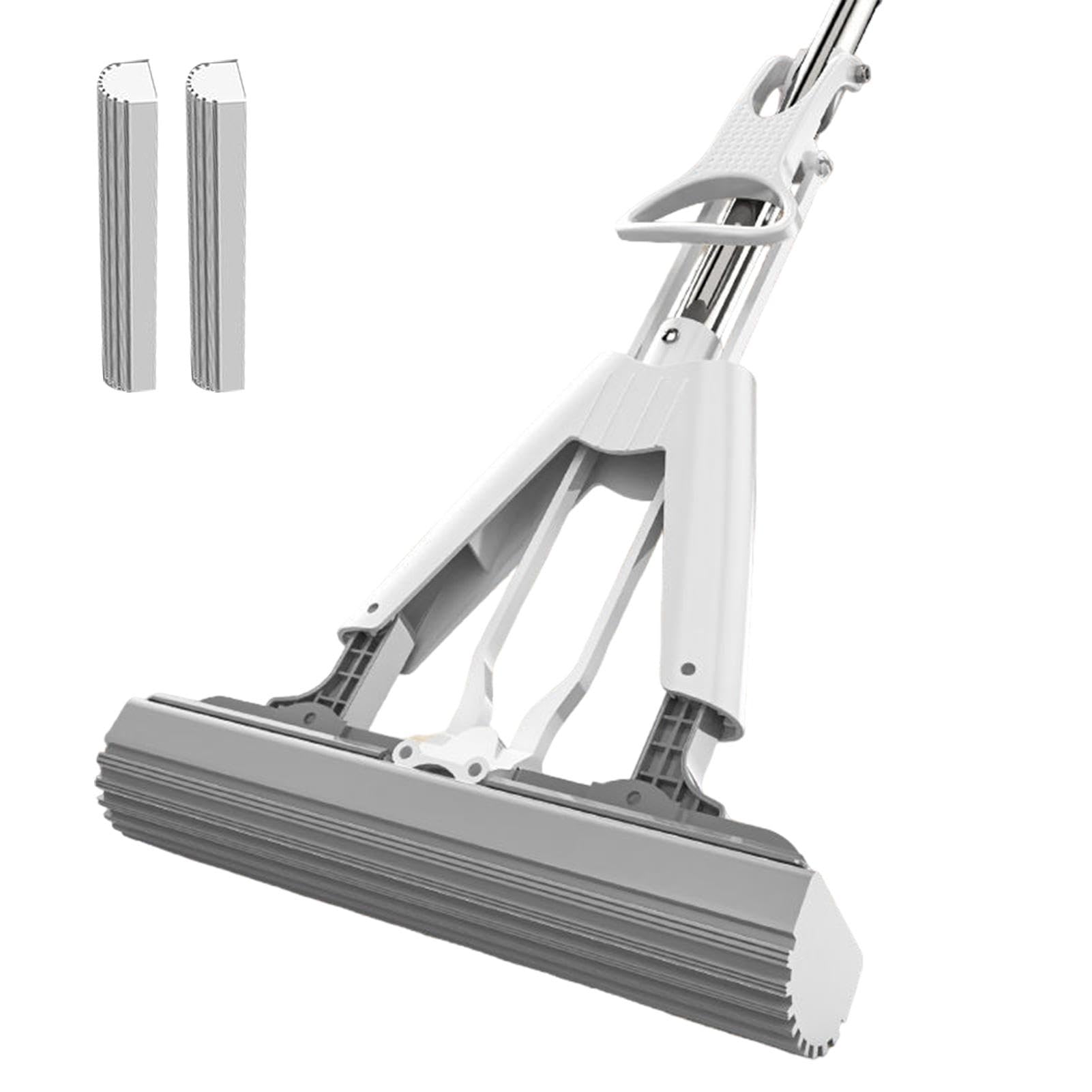 Self-Squeeze Sponge Mop with Adjustable Handle - Easy Squeeze Flat Mop for Floor Cleaning - Perfect for Tile, Marble & Hardwood Floors - Ideal for Kitchen, Bathroom & Home Use