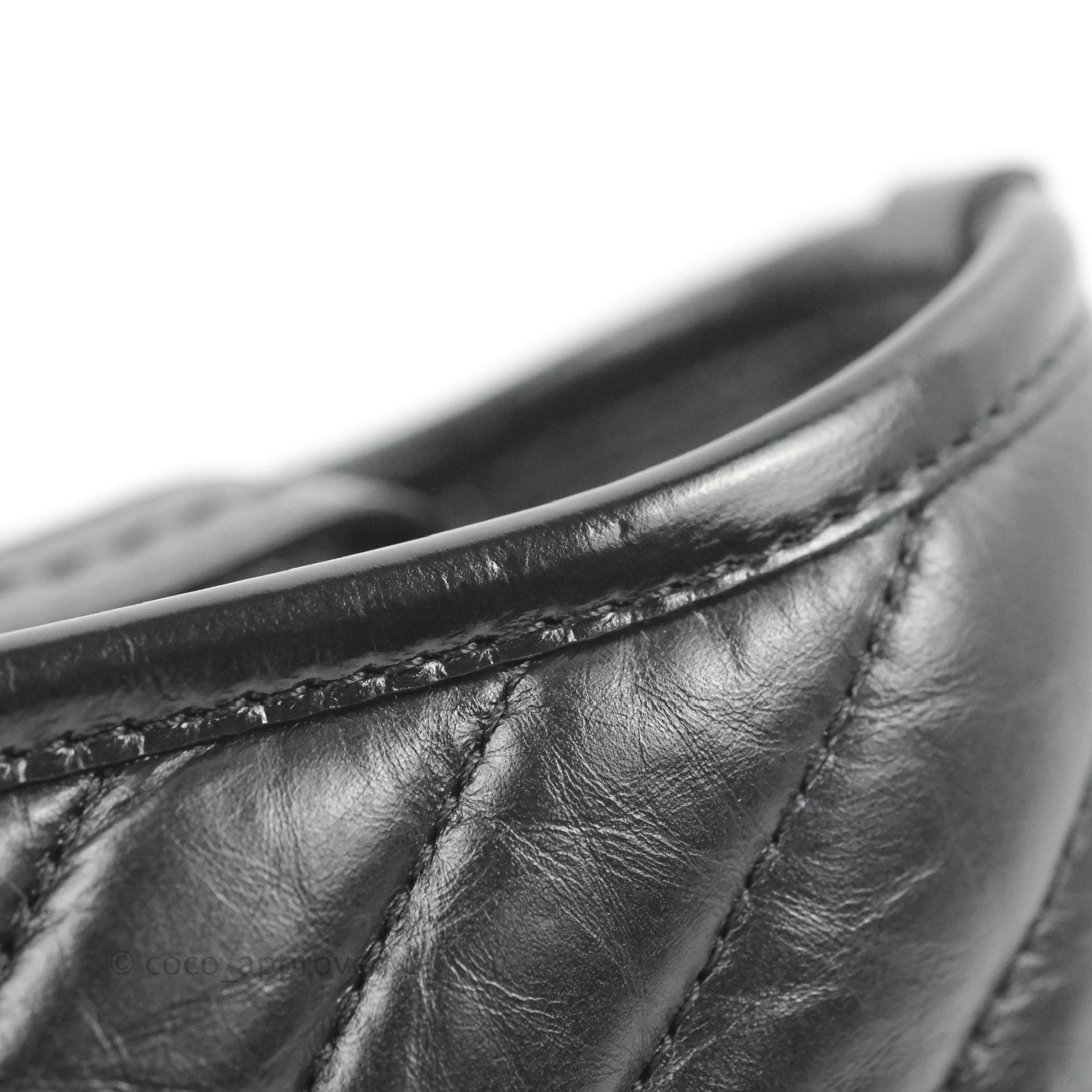 Chanel Small Gabrielle Hobo Bag in Black Calfskin with Chevron Pattern & Mixed Hardware - Perfect for Everyday Use, Work & Special Occasions