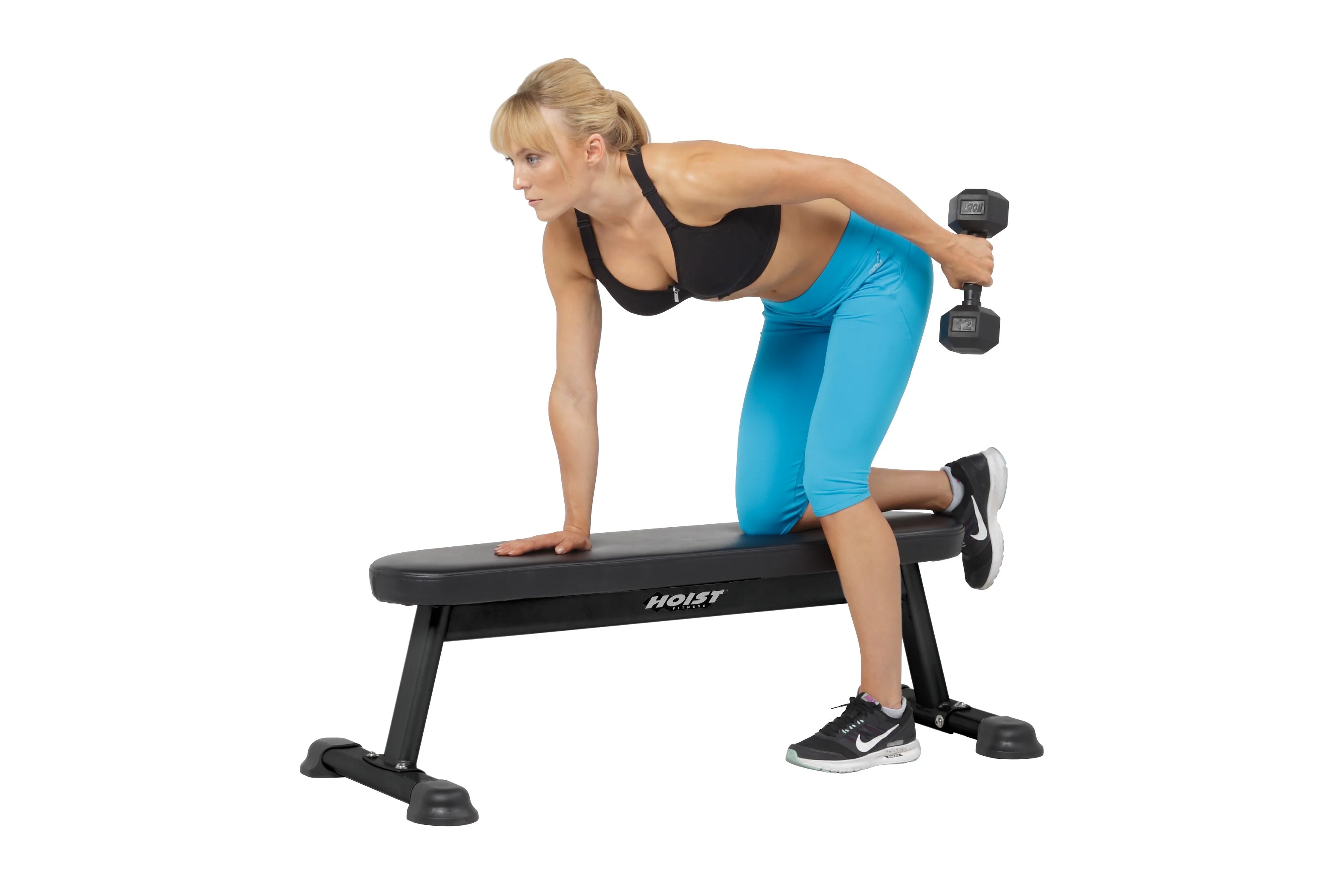 Hoist Flat Utility Bench (HF 5163) - Adjustable Weight Bench for Home Gym, Strength Training & Full Body Workouts - Perfect for Dumbbell Exercises, Sit-Ups & Fitness Training