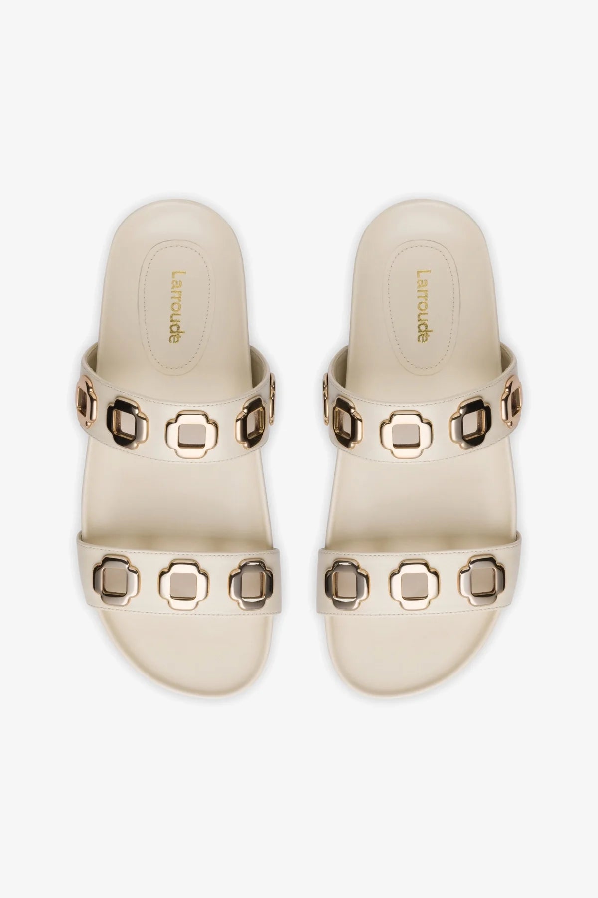 Milan Slide In Ivory Leather - Women's Comfortable Leather Slides for Casual Wear, Home, and Beach