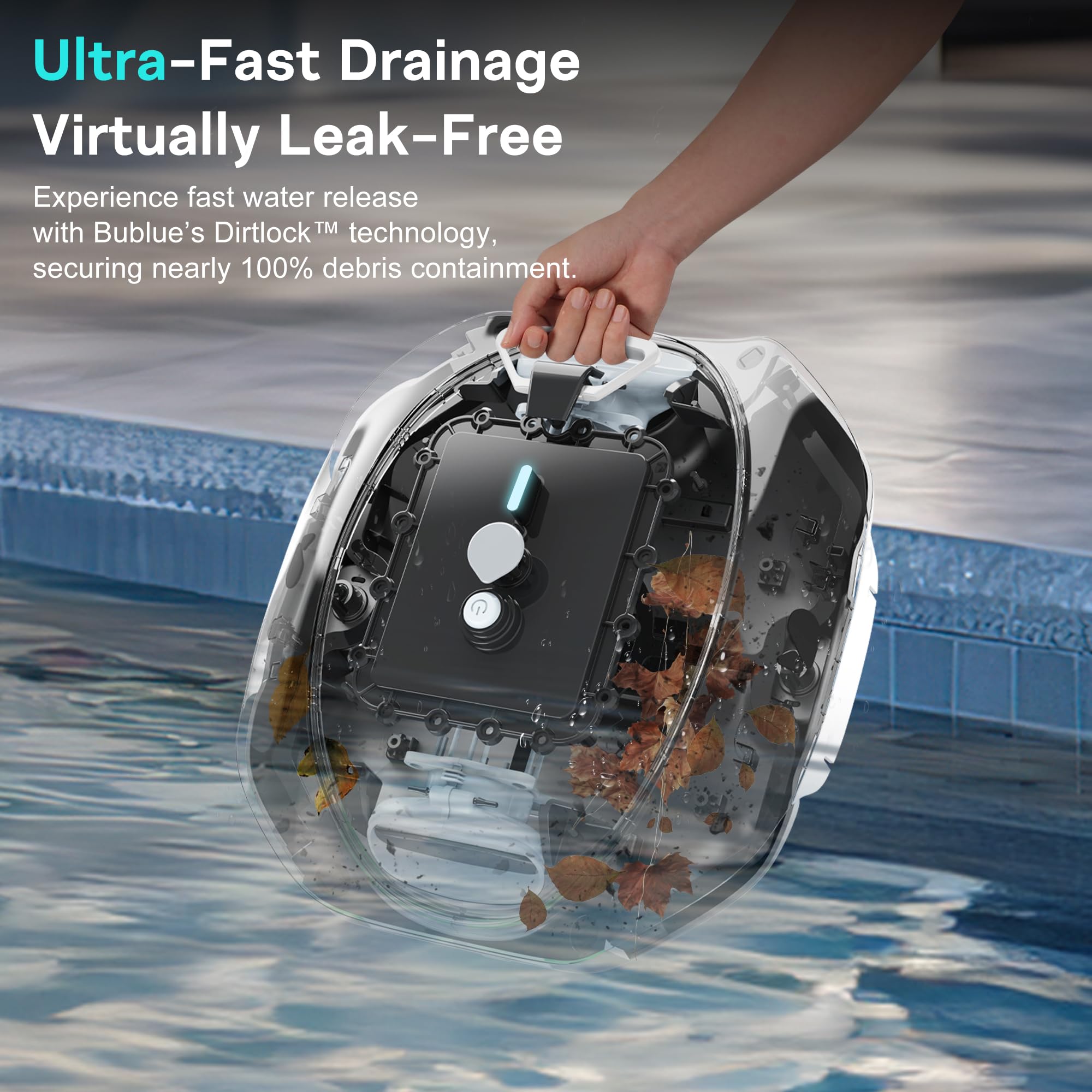 Bubot 300P Cordless Robotic Pool Cleaner - Powerful Suction, Large Capacity, Fast Charging, 90 Min Runtime - Ideal for Above Ground & Flat Pools up to 850 Sq.Ft - Perfect for Inground Pools, Concrete Pools & Vinyl Liner Pools