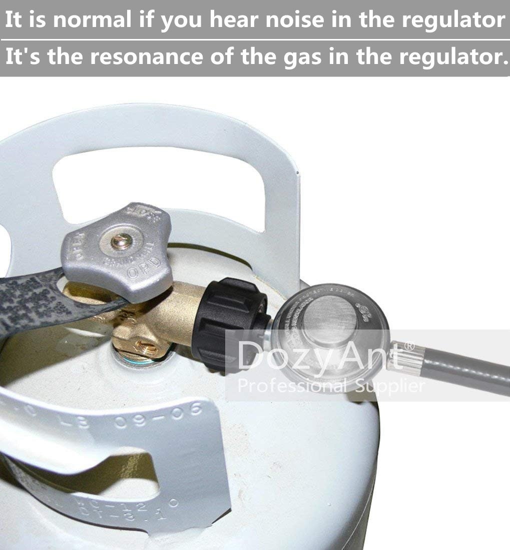 DOZYANT Universal QCC1 Propane Regulator and Hose - 2 Feet Replacement for LP Gas Grill, Heater, Fire Pit Table - Perfect for Outdoor BBQ, Camping & Patio Use