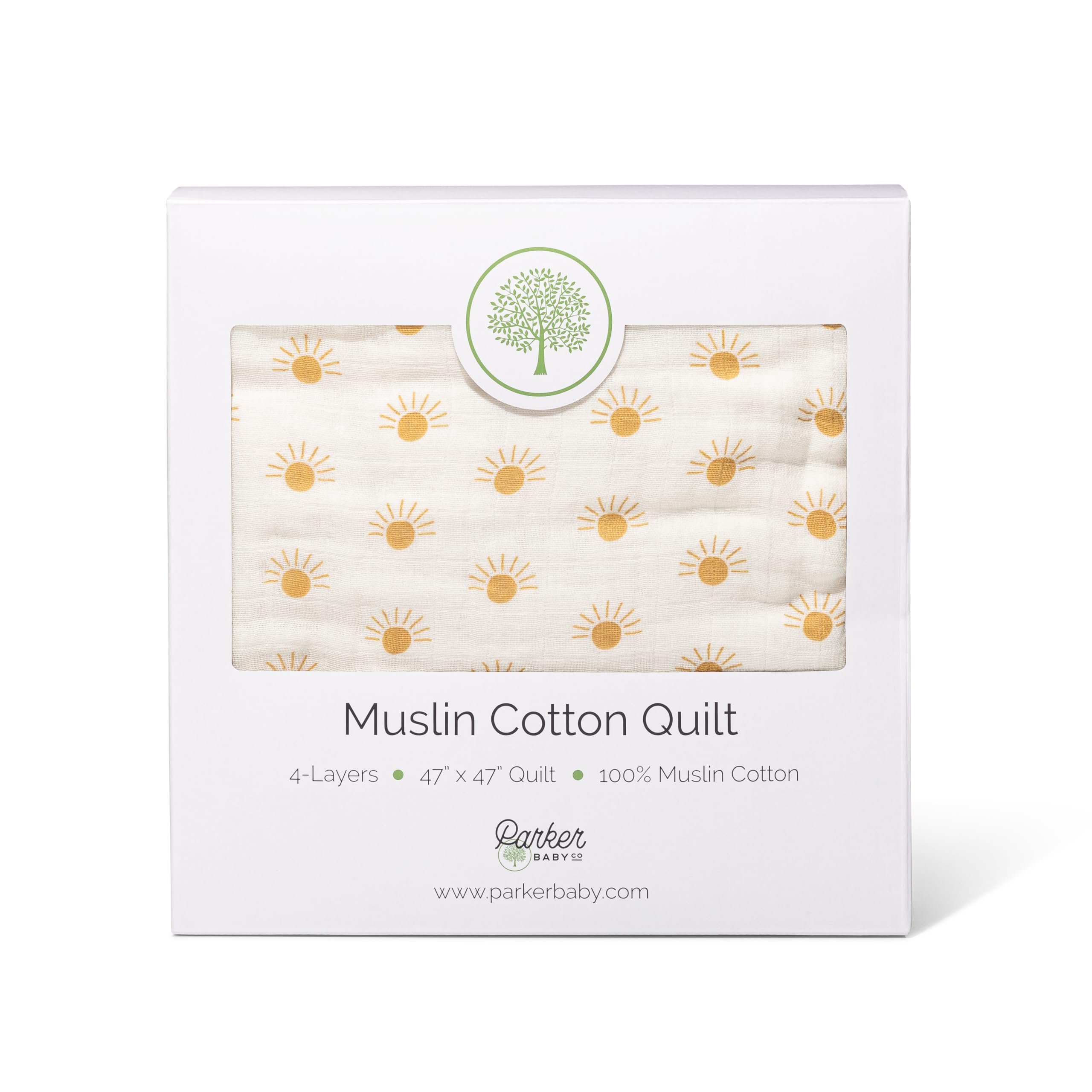 Parker Baby Muslin Blanket - 100% Soft Cotton Toddler Quilt & Swaddle Blanket | Gender Neutral 47