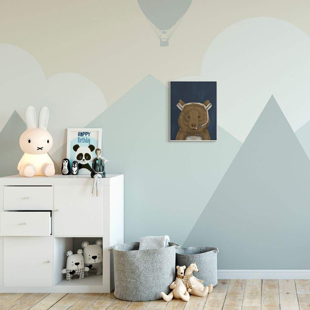 Stupell Industries Playful Video Game Bear Headset Wall Plaque - 10x15, Designed by Daphne Polselli - Fun Children's Room Decor & Gamer Gift for Kids