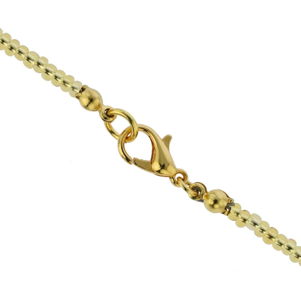 Venetian Murano Glass Royal Gold Spirals Necklace - Handcrafted Italian Jewelry for Women, Gift for Her, Perfect for Weddings & Special Occasions