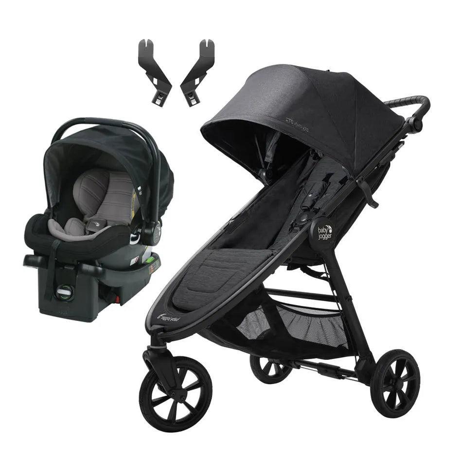 **Baby Jogger City Mini GT All-Terrain Stroller & City Go 2 Infant Car Seat Travel System - Lightweight, Compact Fold for Urban & Outdoor Adventures**    **使用场景:** Perfect for city strolls, jogging, travel, and everyday errands with your baby.