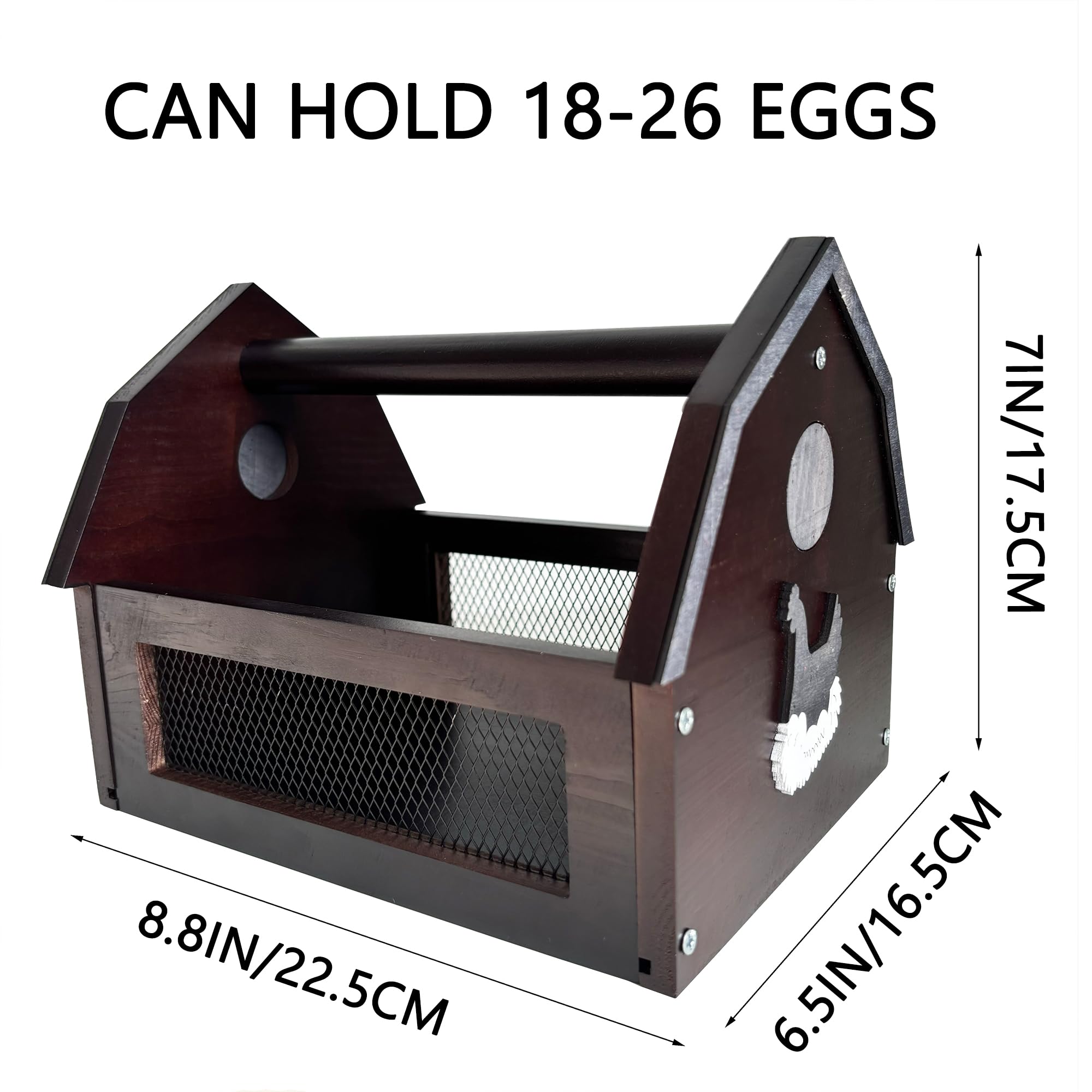 Farmhouse Wooden Chicken Egg Basket - Handmade Egg Collecting Basket for Fresh Eggs, Kitchen Countertop Organizer & Farmhouse Decor - Perfect for Farmhouse Kitchens, Chicken Coops & Countryside Homes